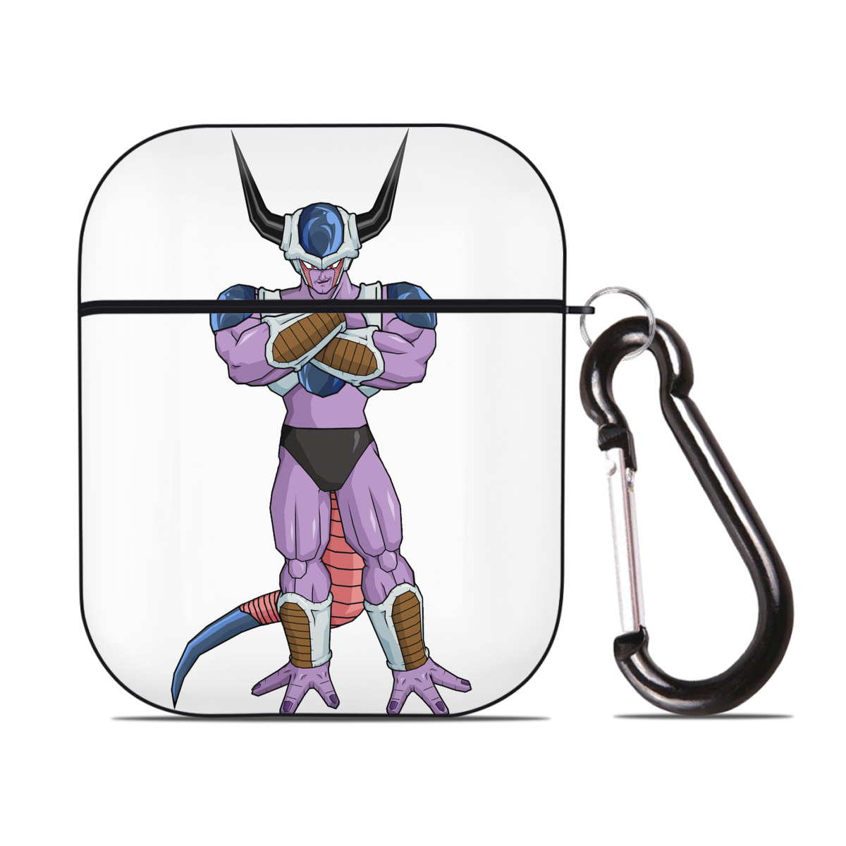 （画像用） ドラゴンボール フリーザ DRAGON BALL Frieza AirPods 第2世代保護ケース ハードシェル ブラック 耐衝撃・防指紋・カラビナ付き