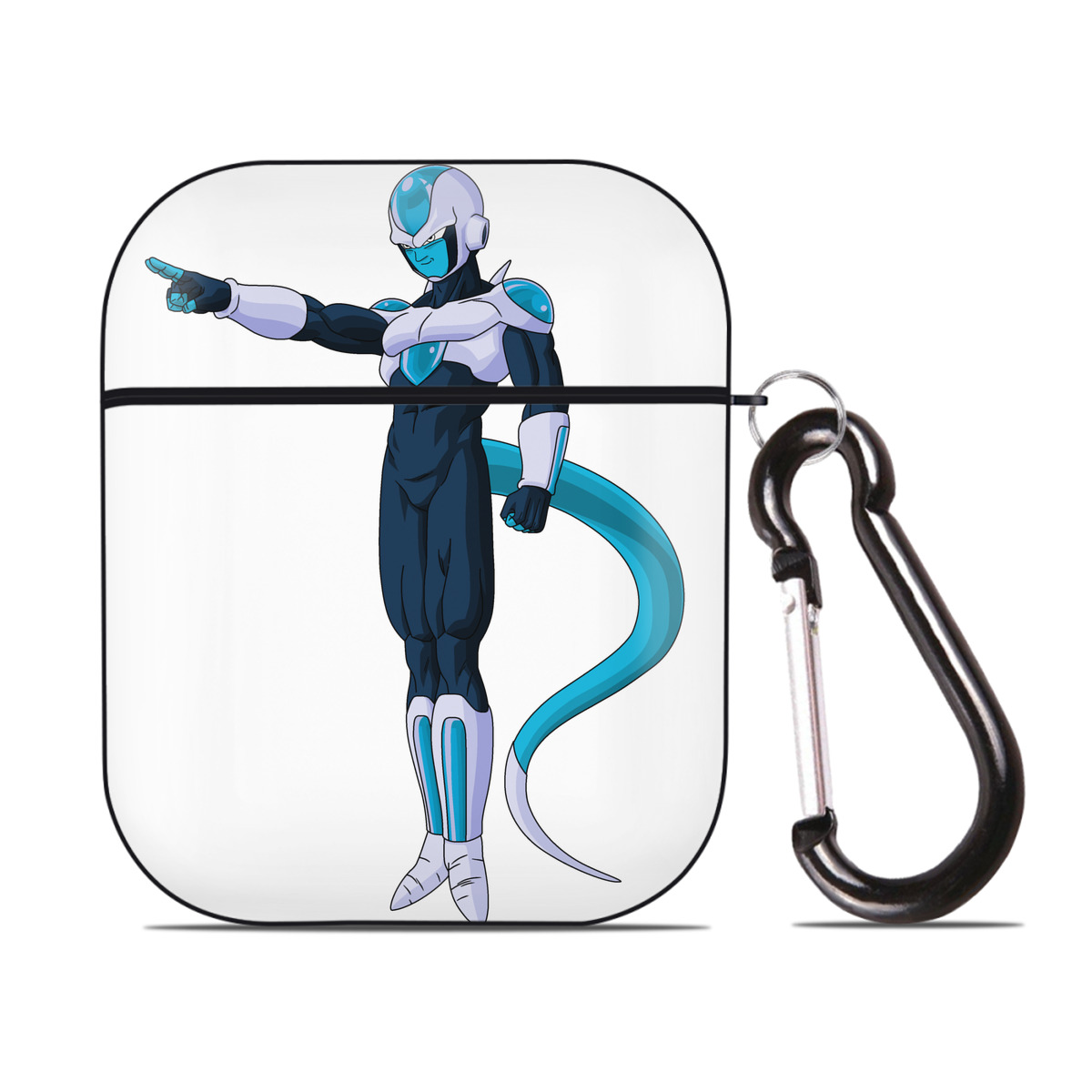 （画像用） ドラゴンボール フリーザ DRAGON BALL Frieza AirPods 第2世代保護ケース ハードシェル ブラック 耐衝撃・防指紋・カラビナ付き