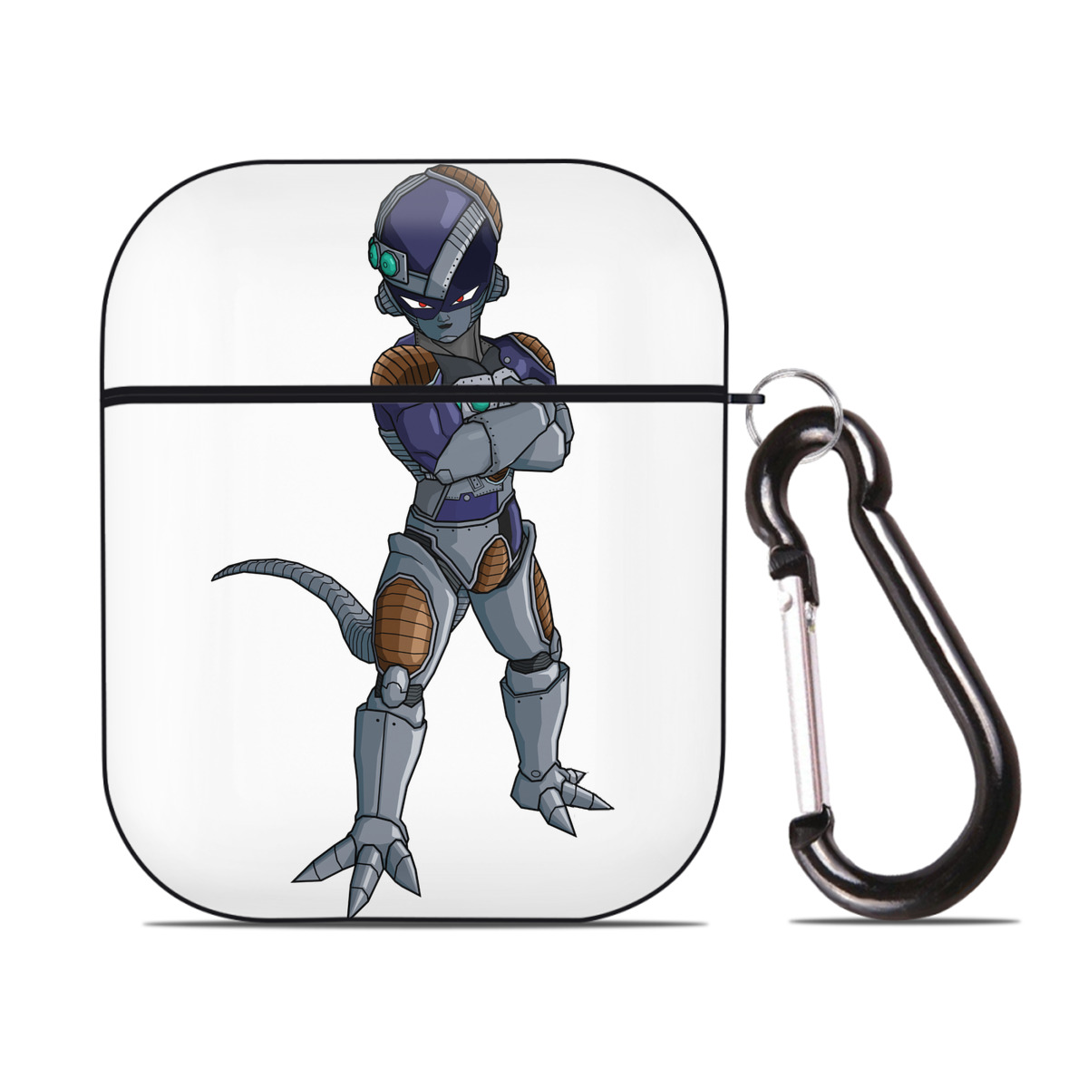 （画像用） ドラゴンボール フリーザ DRAGON BALL Frieza AirPods 第2世代保護ケース ハードシェル ブラック 耐衝撃・防指紋・カラビナ付き