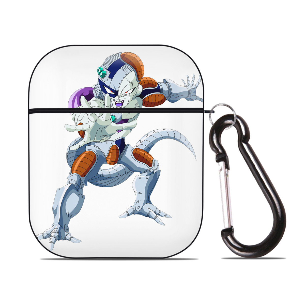 （画像用） ドラゴンボール フリーザ DRAGON BALL Frieza AirPods 第2世代保護ケース ハードシェル ブラック 耐衝撃・防指紋・カラビナ付き