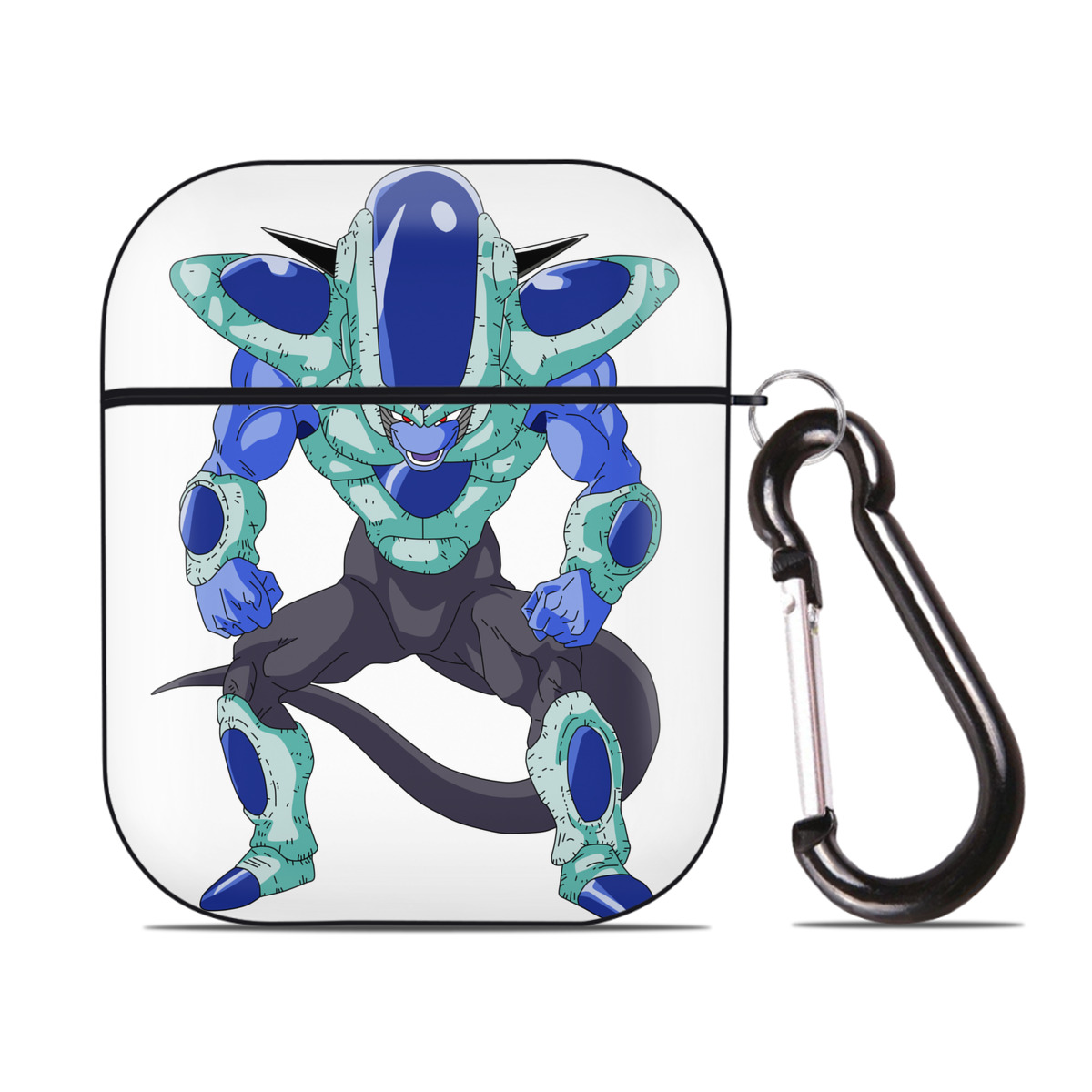 （画像用） ドラゴンボール フリーザ DRAGON BALL Frieza AirPods 第2世代保護ケース ハードシェル ブラック 耐衝撃・防指紋・カラビナ付き