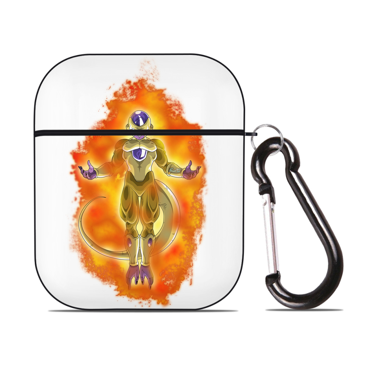 （画像用） ドラゴンボール フリーザ DRAGON BALL Frieza AirPods 第2世代保護ケース ハードシェル ブラック 耐衝撃・防指紋・カラビナ付き