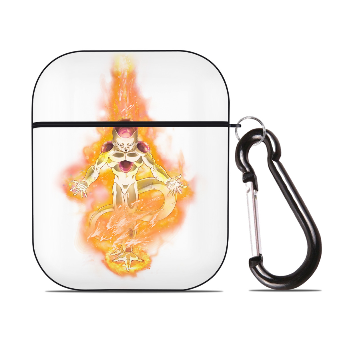 （画像用） ドラゴンボール フリーザ DRAGON BALL Frieza AirPods 第2世代保護ケース ハードシェル ブラック 耐衝撃・防指紋・カラビナ付き