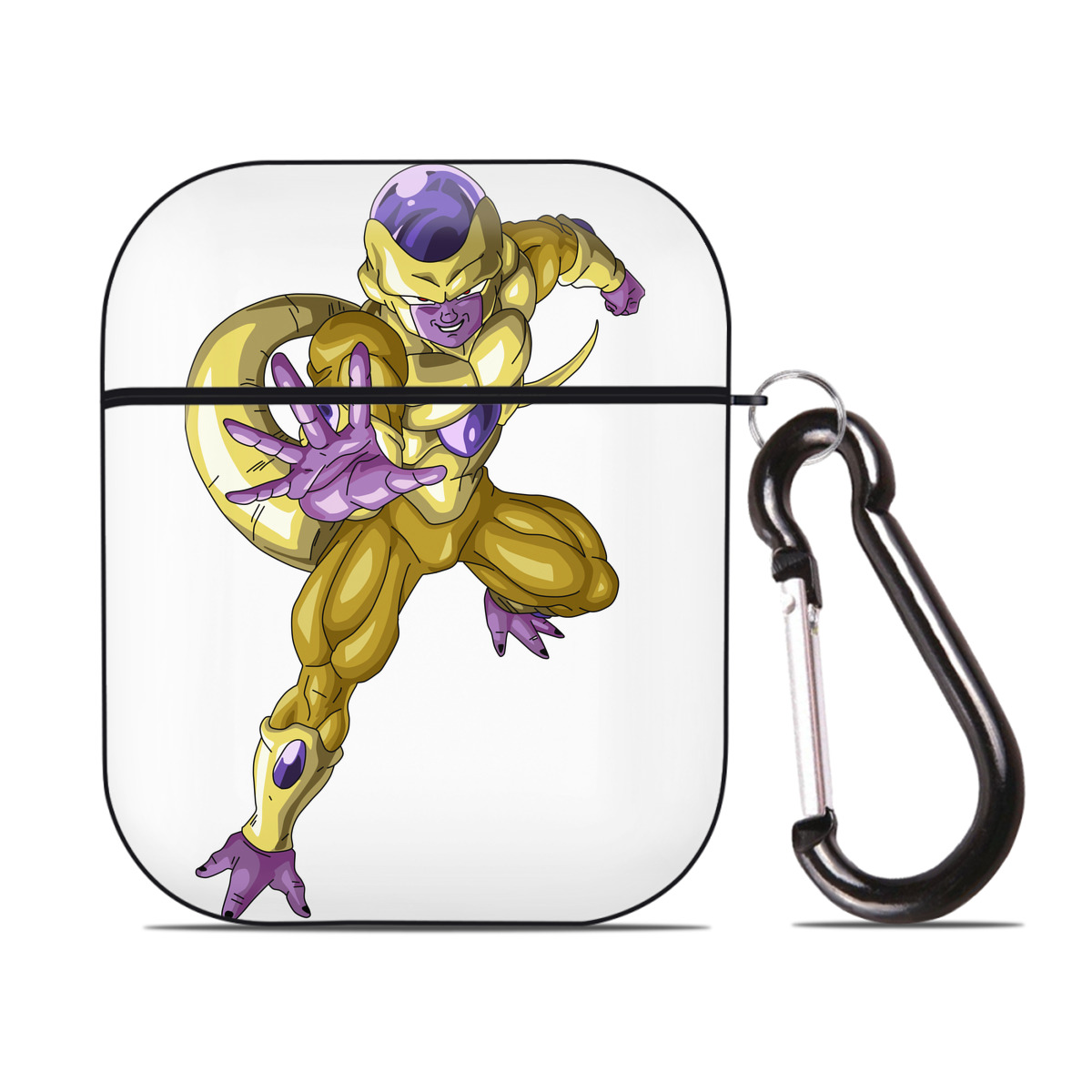 （画像用） ドラゴンボール フリーザ DRAGON BALL Frieza AirPods 第2世代保護ケース ハードシェル ブラック 耐衝撃・防指紋・カラビナ付き