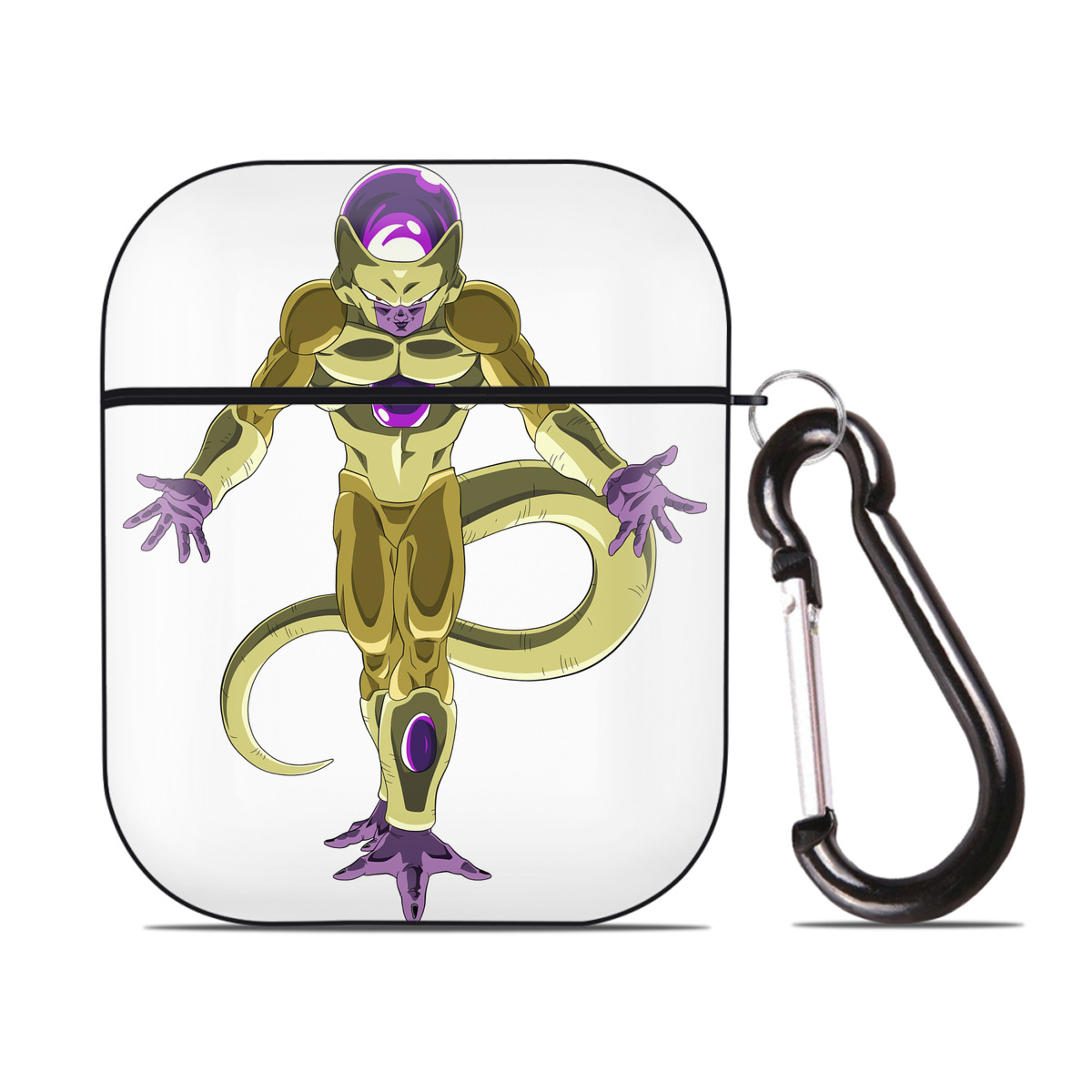 （画像用） ドラゴンボール フリーザ DRAGON BALL Frieza AirPods 第2世代保護ケース ハードシェル ブラック 耐衝撃・防指紋・カラビナ付き