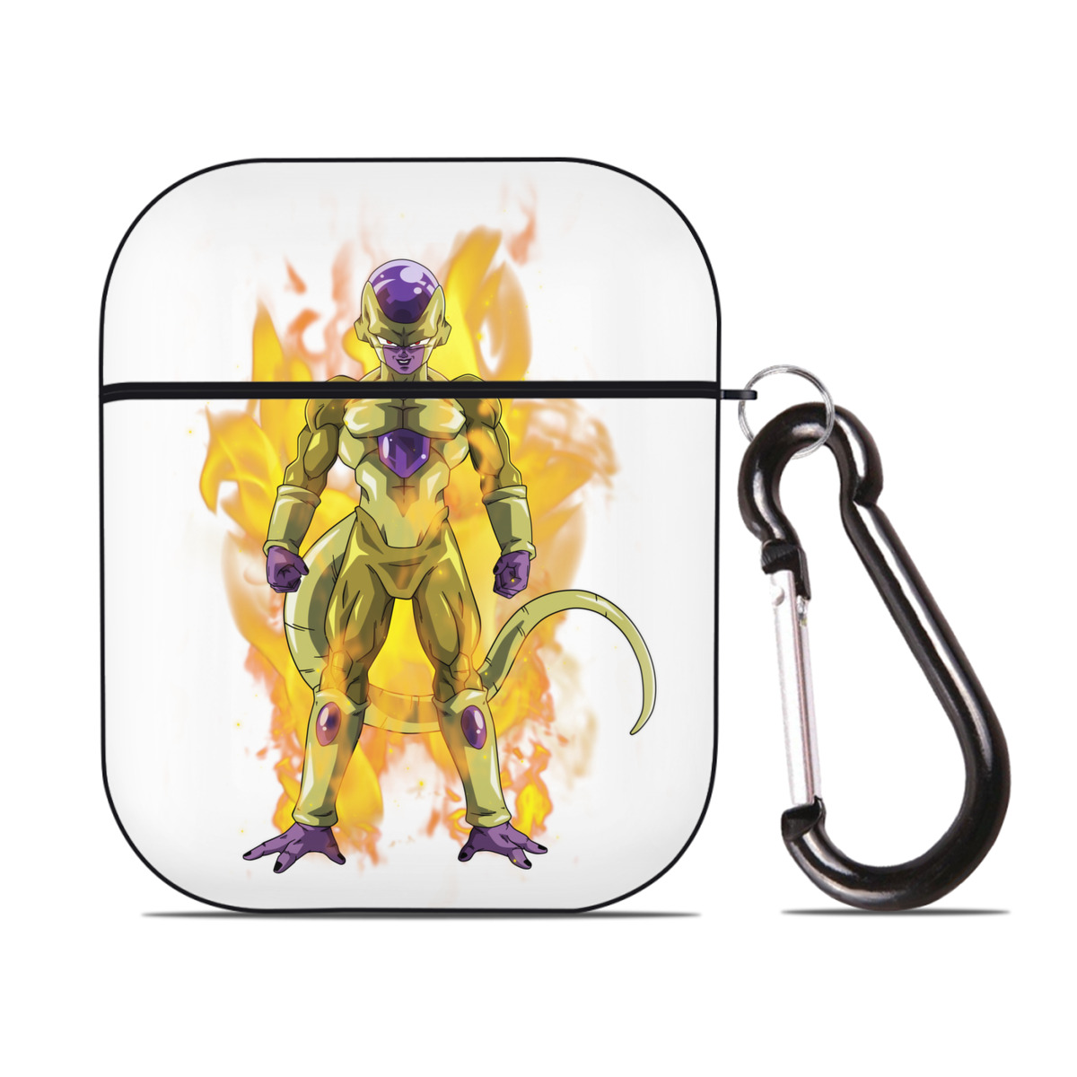 （画像用） ドラゴンボール フリーザ DRAGON BALL Frieza AirPods 第2世代保護ケース ハードシェル ブラック 耐衝撃・防指紋・カラビナ付き