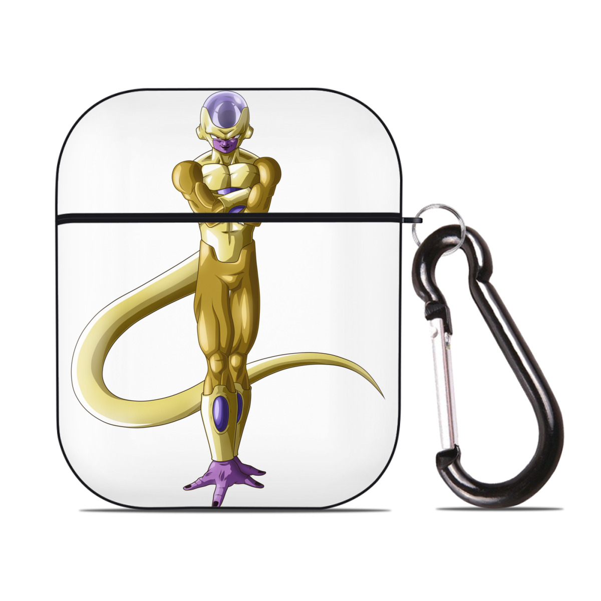 （画像用） ドラゴンボール フリーザ DRAGON BALL Frieza AirPods 第2世代保護ケース ハードシェル ブラック 耐衝撃・防指紋・カラビナ付き