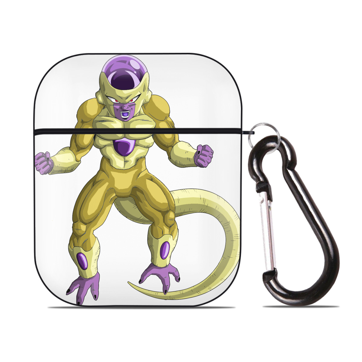 （画像用） ドラゴンボール フリーザ DRAGON BALL Frieza AirPods 第2世代保護ケース ハードシェル ブラック 耐衝撃・防指紋・カラビナ付き