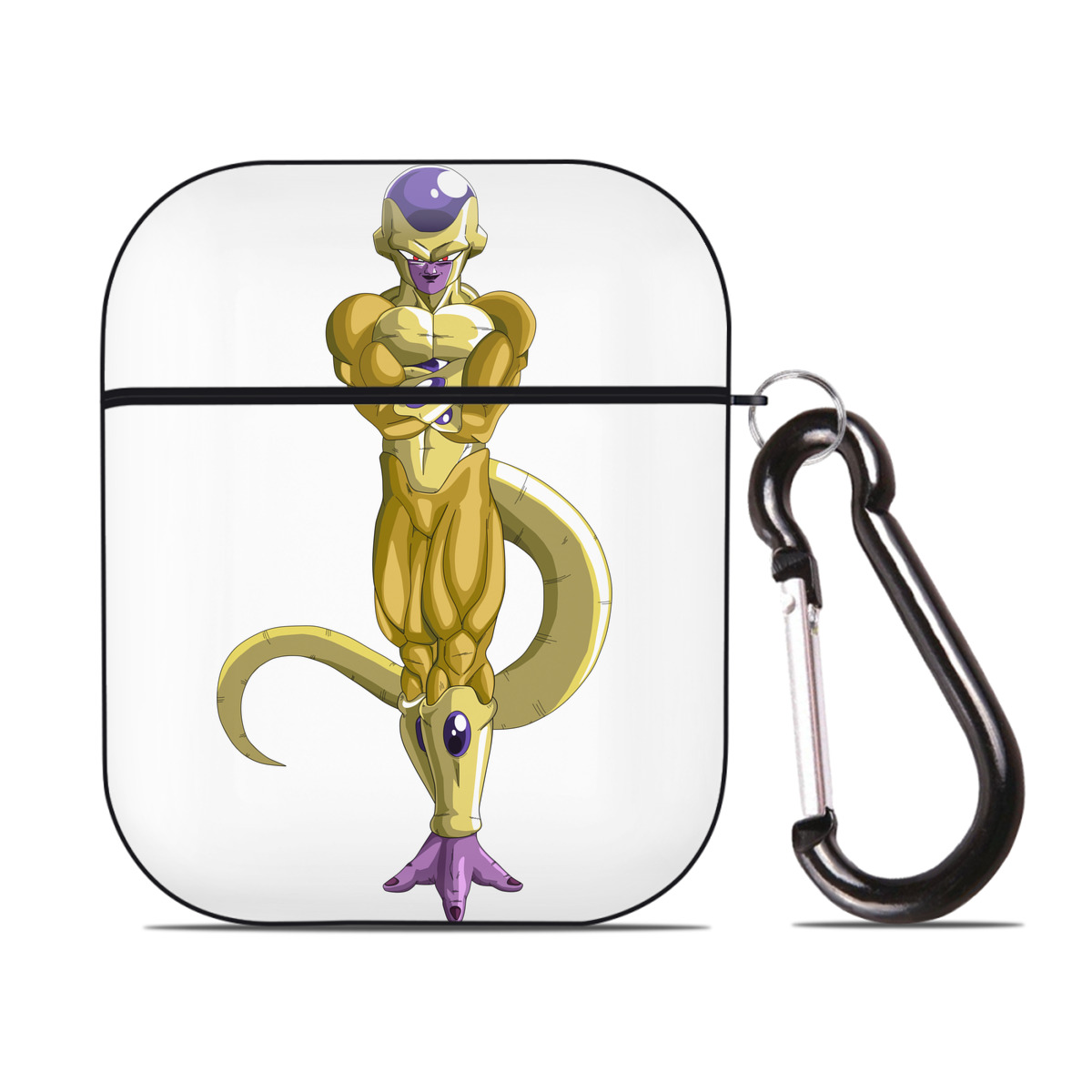 （画像用） ドラゴンボール フリーザ DRAGON BALL Frieza AirPods 第2世代保護ケース ハードシェル ブラック 耐衝撃・防指紋・カラビナ付き