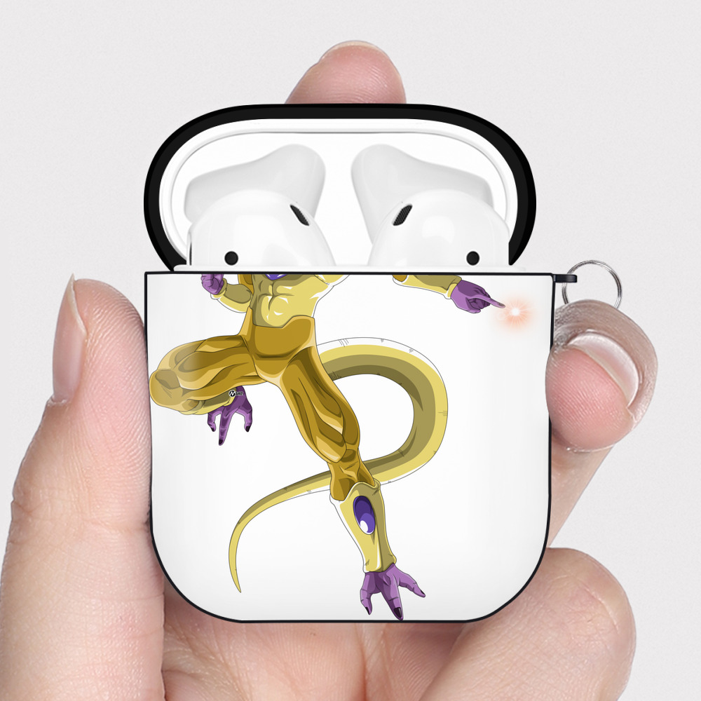 （画像用） ドラゴンボール フリーザ DRAGON BALL Frieza AirPods 第2世代保護ケース ハードシェル ブラック 耐衝撃・防指紋・カラビナ付き