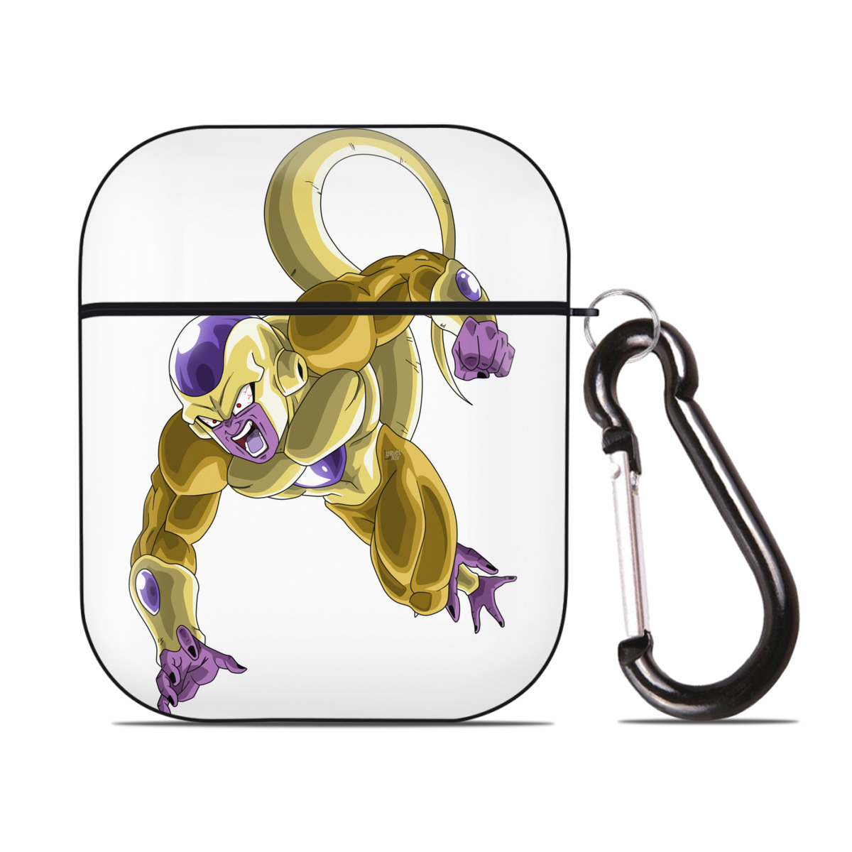 （画像用） ドラゴンボール フリーザ DRAGON BALL Frieza AirPods 第2世代保護ケース ハードシェル ブラック 耐衝撃・防指紋・カラビナ付き