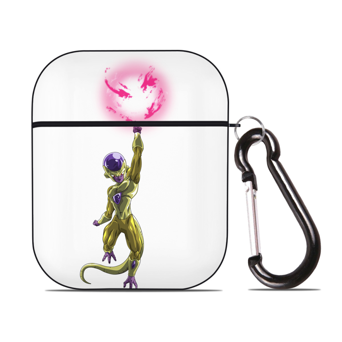 （画像用） ドラゴンボール フリーザ DRAGON BALL Frieza AirPods 第2世代保護ケース ハードシェル ブラック 耐衝撃・防指紋・カラビナ付き