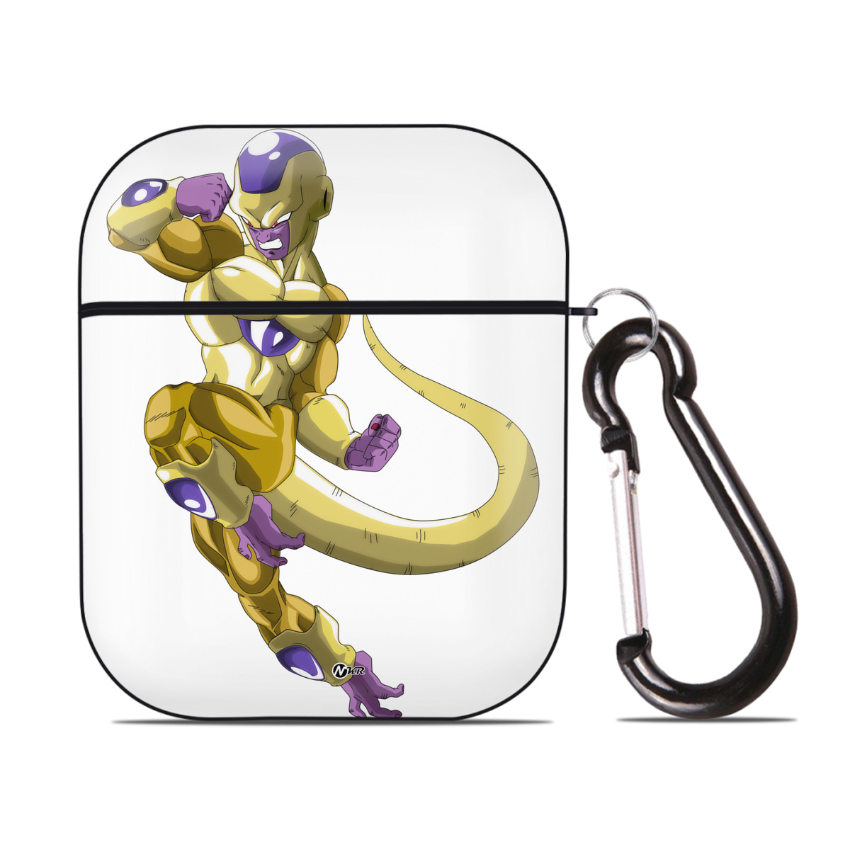 （画像用） ドラゴンボール フリーザ DRAGON BALL Frieza AirPods 第2世代保護ケース ハードシェル ブラック 耐衝撃・防指紋・カラビナ付き