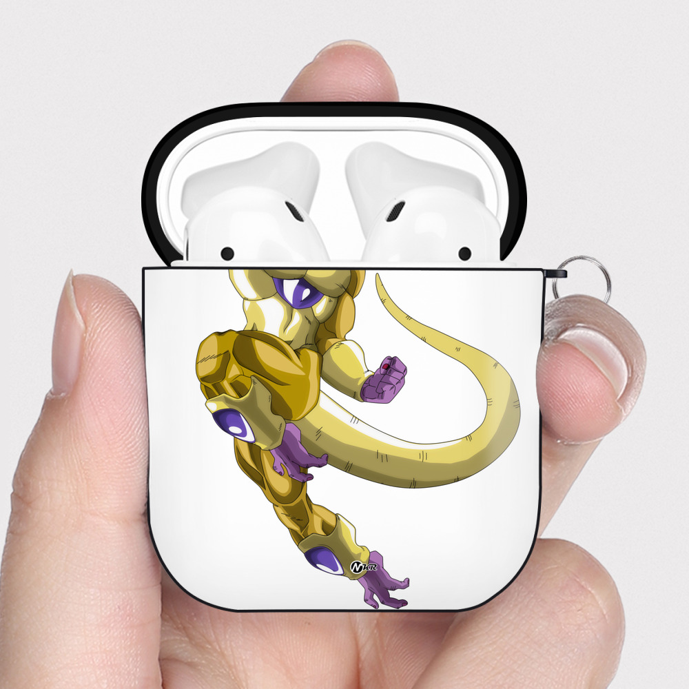 （画像用） ドラゴンボール フリーザ DRAGON BALL Frieza AirPods 第2世代保護ケース ハードシェル ブラック 耐衝撃・防指紋・カラビナ付き