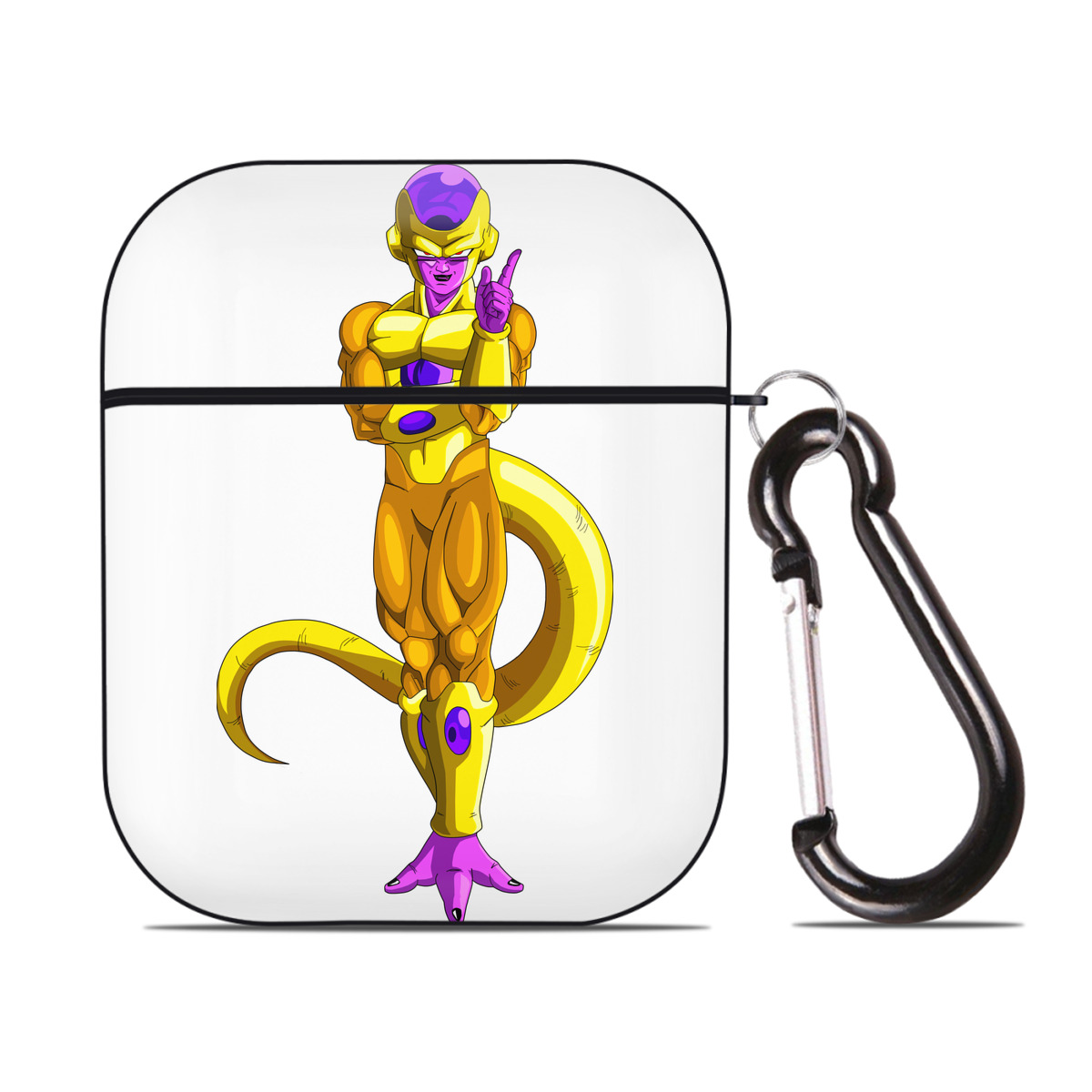 （画像用） ドラゴンボール フリーザ DRAGON BALL Frieza AirPods 第2世代保護ケース ハードシェル ブラック 耐衝撃・防指紋・カラビナ付き