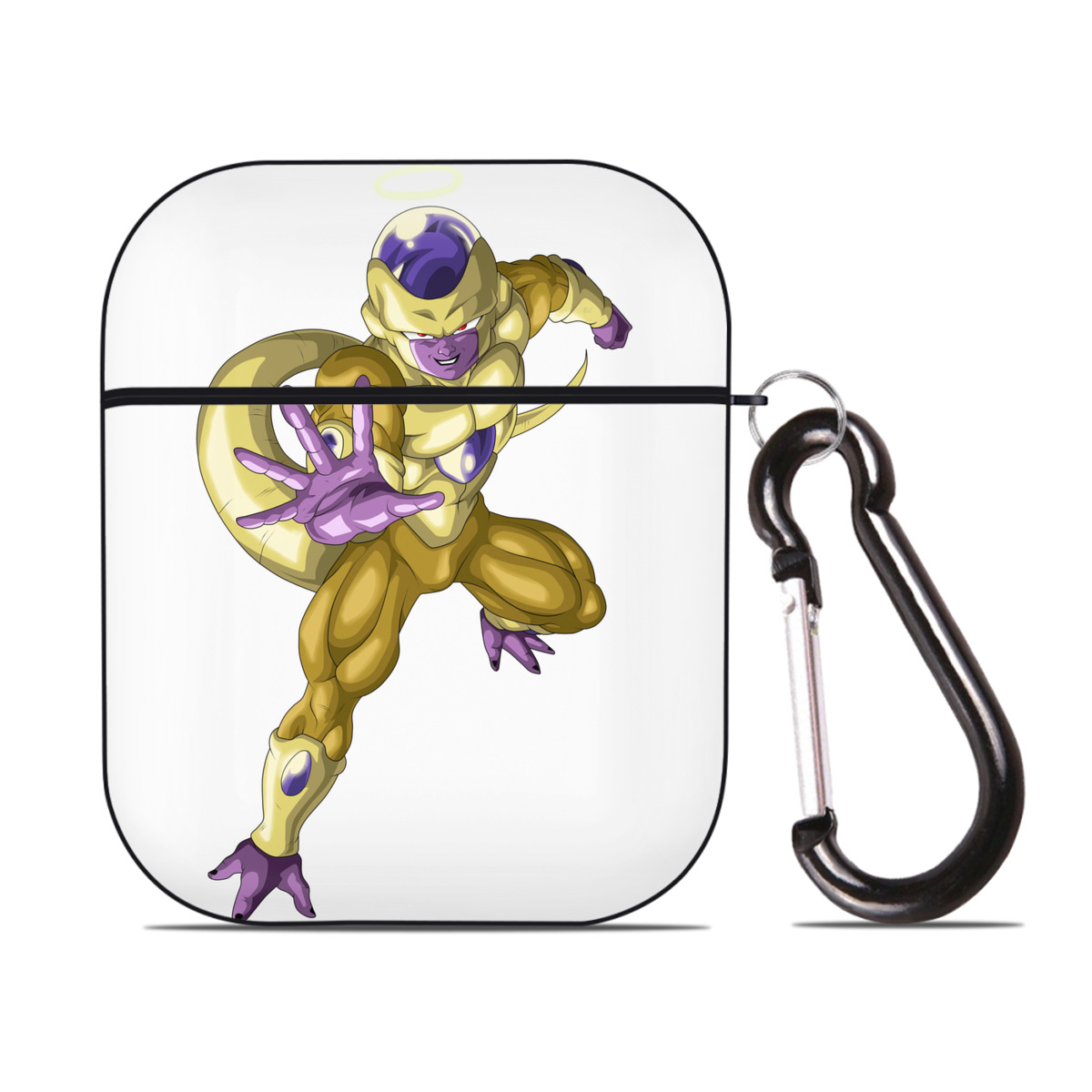 （画像用） ドラゴンボール フリーザ DRAGON BALL Frieza AirPods 第2世代保護ケース ハードシェル ブラック 耐衝撃・防指紋・カラビナ付き