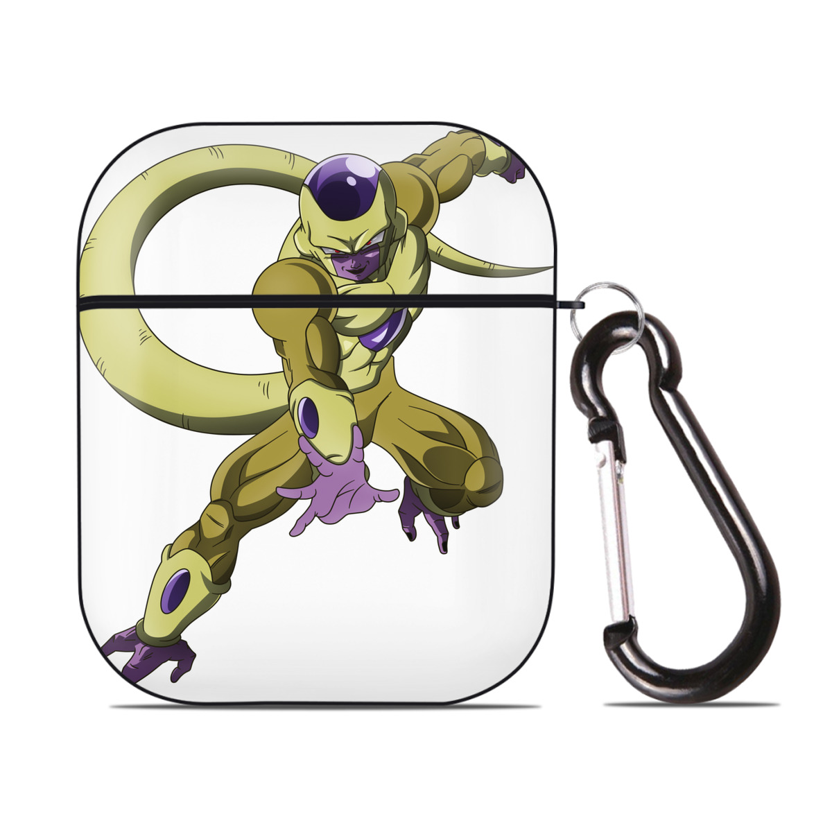 （画像用） ドラゴンボール フリーザ DRAGON BALL Frieza AirPods 第2世代保護ケース ハードシェル ブラック 耐衝撃・防指紋・カラビナ付き