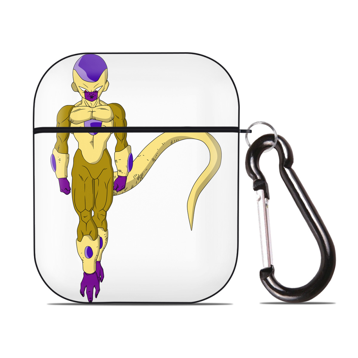 （画像用） ドラゴンボール フリーザ DRAGON BALL Frieza AirPods 第2世代保護ケース ハードシェル ブラック 耐衝撃・防指紋・カラビナ付き