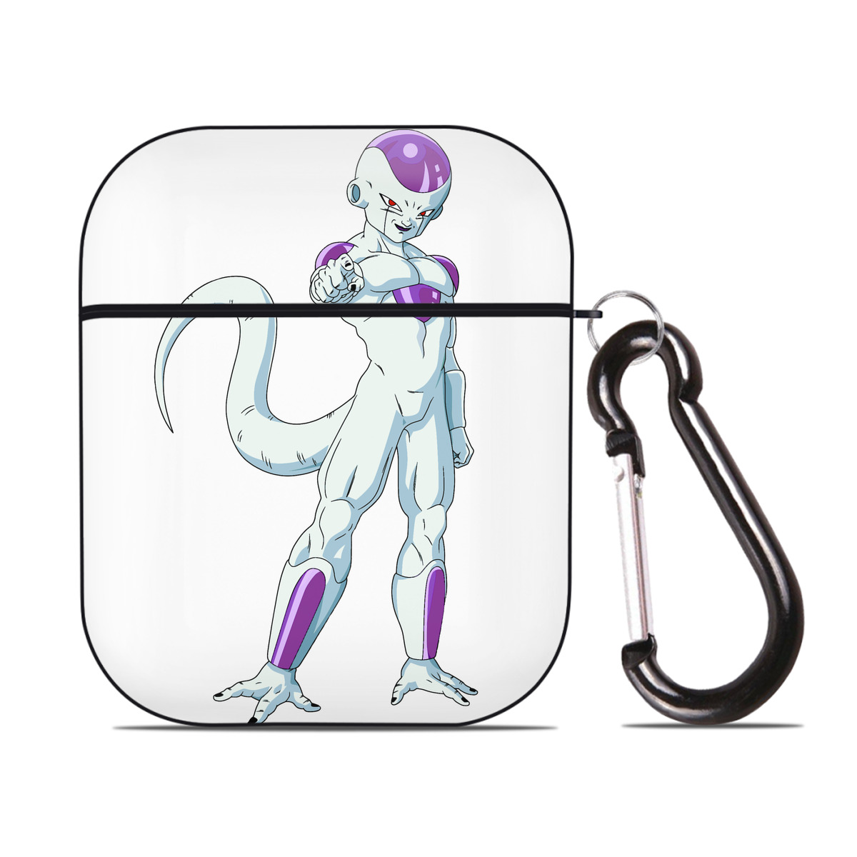 （画像用） ドラゴンボール フリーザ DRAGON BALL Frieza AirPods 第2世代保護ケース ハードシェル ブラック 耐衝撃・防指紋・カラビナ付き