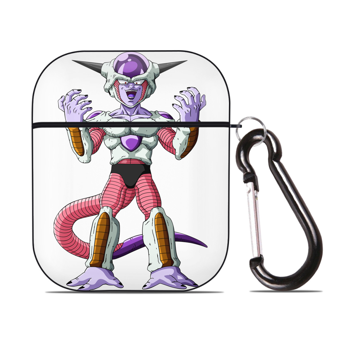 （画像用） ドラゴンボール フリーザ DRAGON BALL Frieza AirPods 第2世代保護ケース ハードシェル ブラック 耐衝撃・防指紋・カラビナ付き