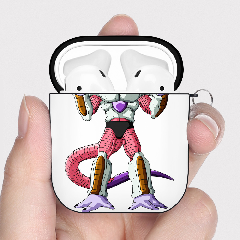 （画像用） ドラゴンボール フリーザ DRAGON BALL Frieza AirPods 第2世代保護ケース ハードシェル ブラック 耐衝撃・防指紋・カラビナ付き