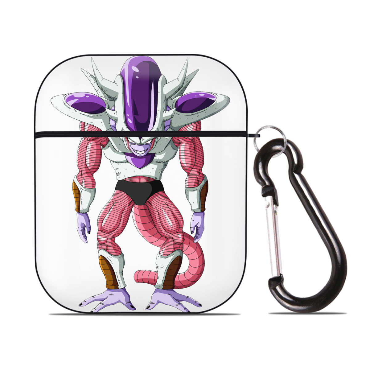 （画像用） ドラゴンボール フリーザ DRAGON BALL Frieza AirPods 第2世代保護ケース ハードシェル ブラック 耐衝撃・防指紋・カラビナ付き