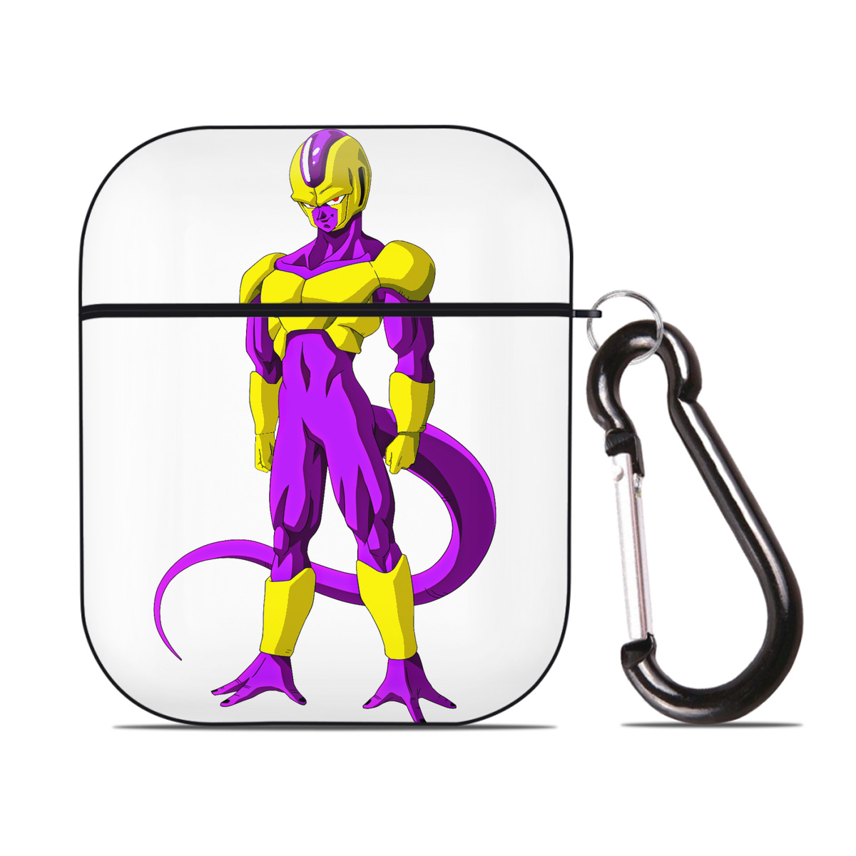 （画像用） ドラゴンボール フリーザ DRAGON BALL Frieza AirPods 第2世代保護ケース ハードシェル ブラック 耐衝撃・防指紋・カラビナ付き