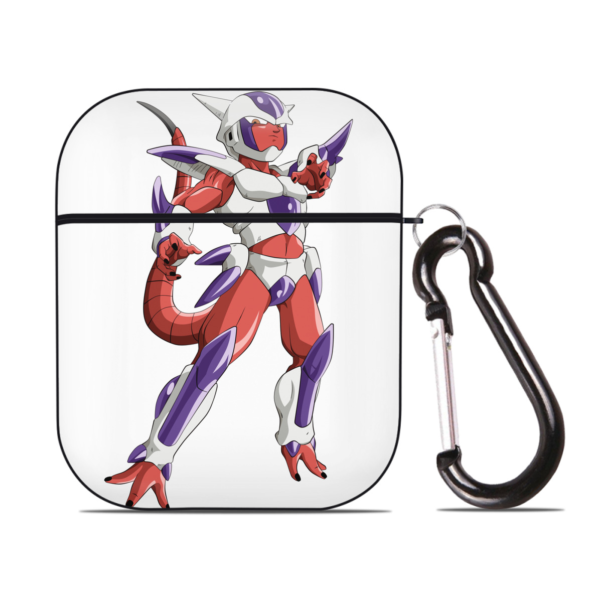 （画像用） ドラゴンボール フリーザ DRAGON BALL Frieza AirPods 第2世代保護ケース ハードシェル ブラック 耐衝撃・防指紋・カラビナ付き