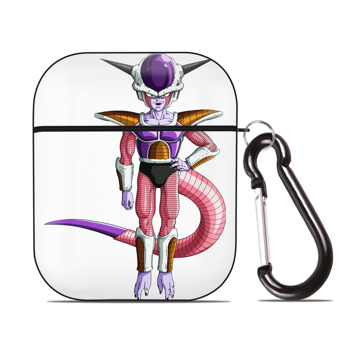 （画像用） ドラゴンボール フリーザ DRAGON BALL Frieza AirPods 第2世代保護ケース ハードシェル ブラック 耐衝撃・防指紋・カラビナ付き
