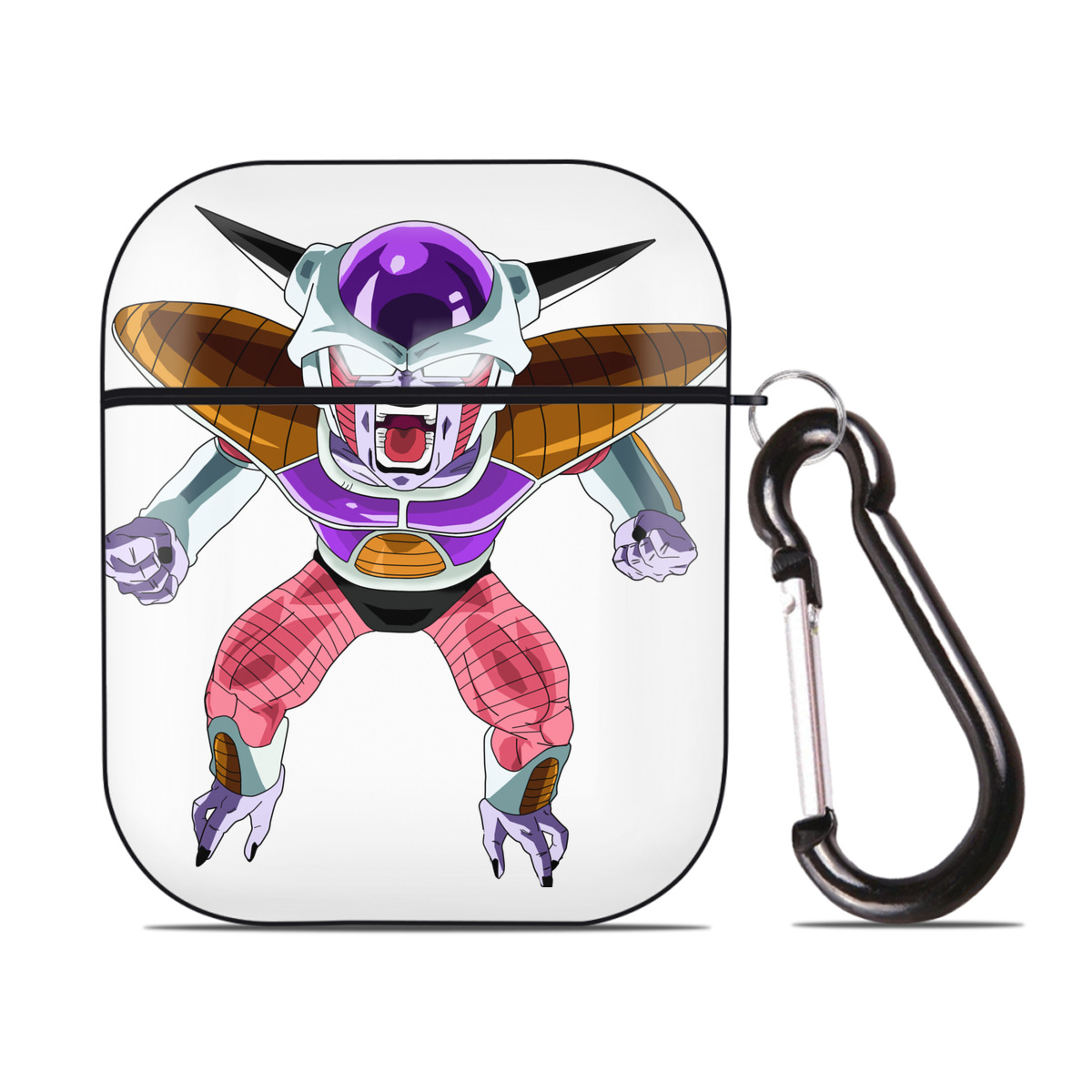 （画像用） ドラゴンボール フリーザ DRAGON BALL Frieza AirPods 第2世代保護ケース ハードシェル ブラック 耐衝撃・防指紋・カラビナ付き
