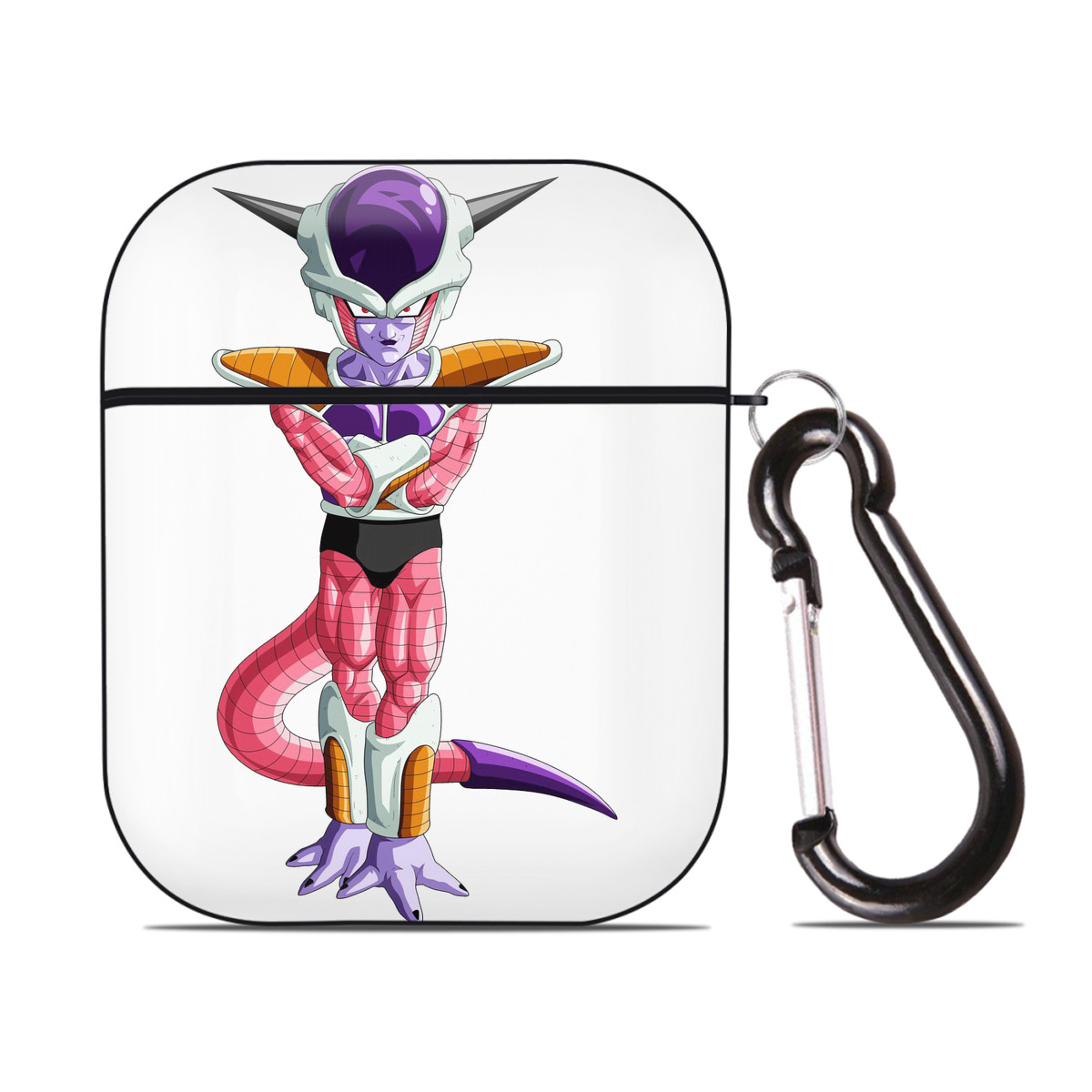 （画像用） ドラゴンボール フリーザ DRAGON BALL Frieza AirPods 第2世代保護ケース ハードシェル ブラック 耐衝撃・防指紋・カラビナ付き