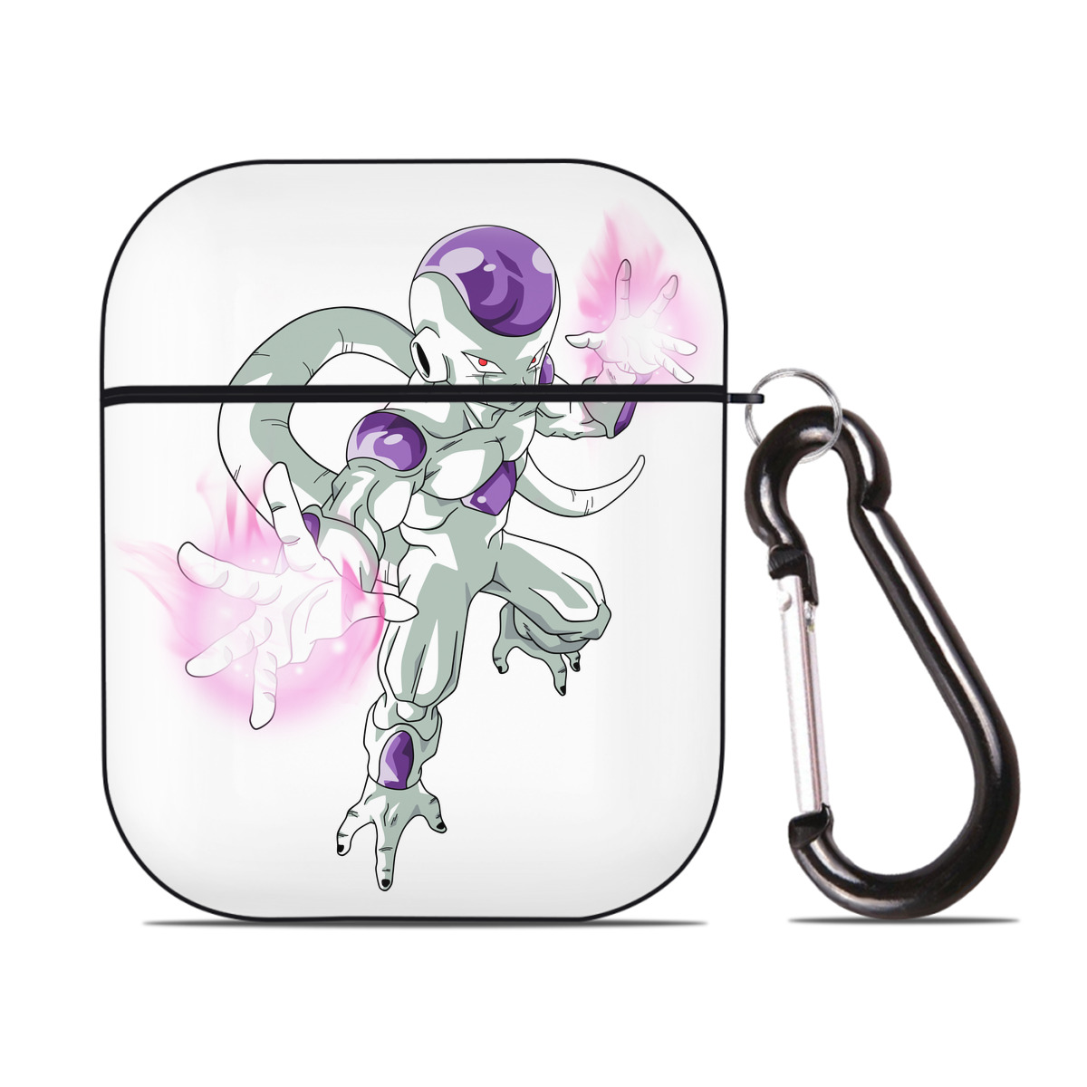 （画像用） ドラゴンボール フリーザ DRAGON BALL Frieza AirPods 第2世代保護ケース ハードシェル ブラック 耐衝撃・防指紋・カラビナ付き