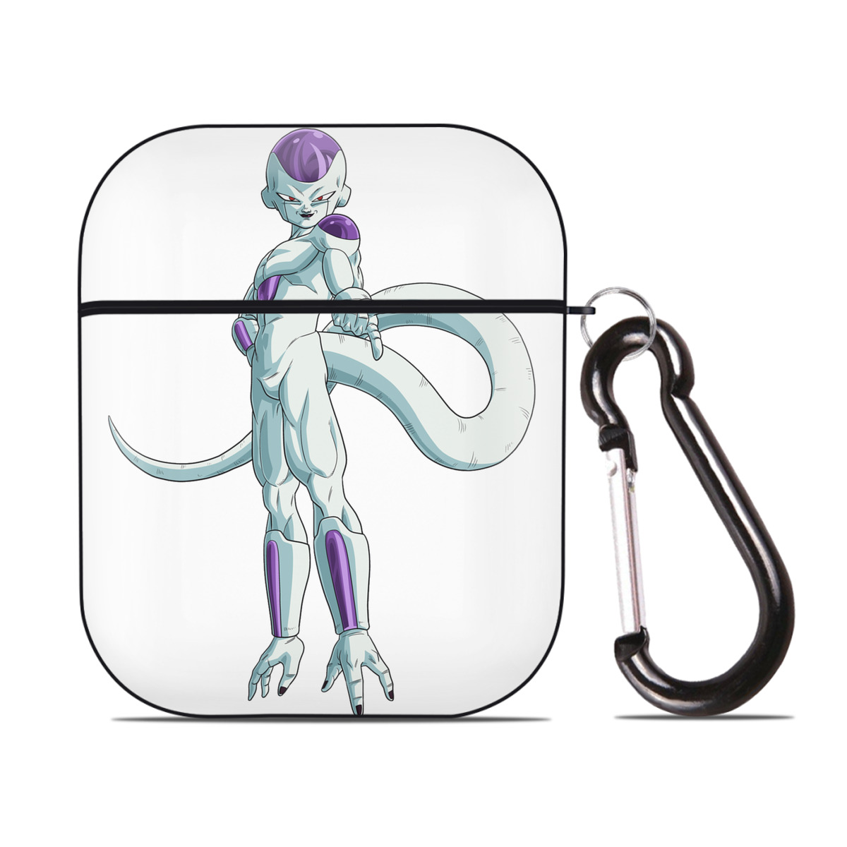 （画像用） ドラゴンボール フリーザ DRAGON BALL Frieza AirPods 第2世代保護ケース ハードシェル ブラック 耐衝撃・防指紋・カラビナ付き