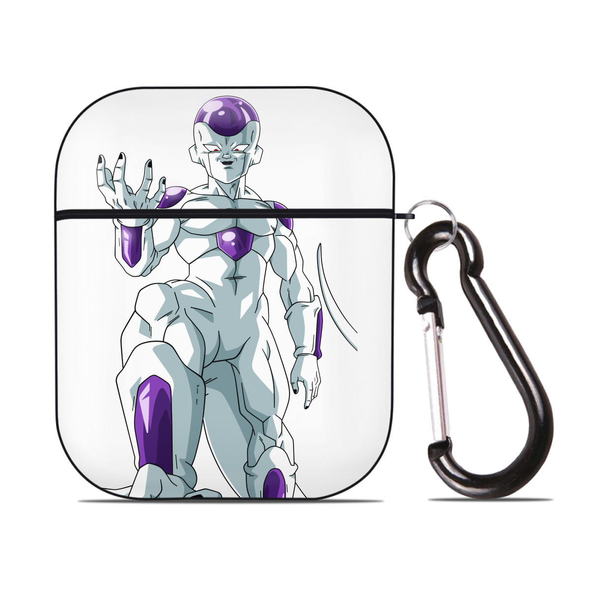 （画像用） ドラゴンボール フリーザ DRAGON BALL Frieza AirPods 第2世代保護ケース ハードシェル ブラック 耐衝撃・防指紋・カラビナ付き