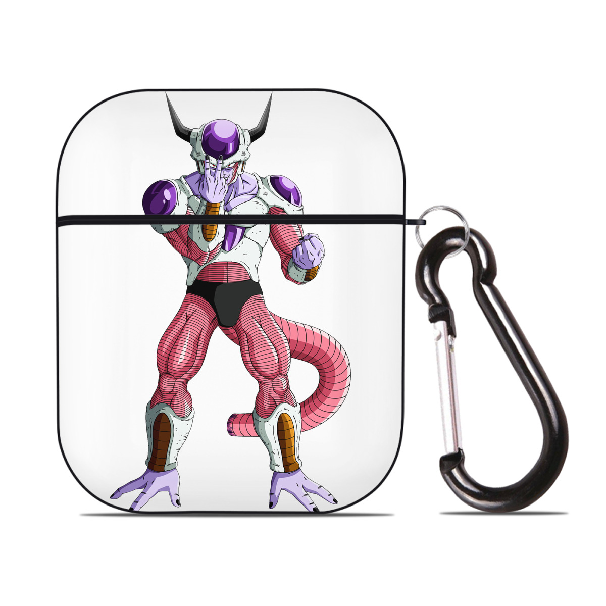 （画像用） ドラゴンボール フリーザ DRAGON BALL Frieza AirPods 第2世代保護ケース ハードシェル ブラック 耐衝撃・防指紋・カラビナ付き