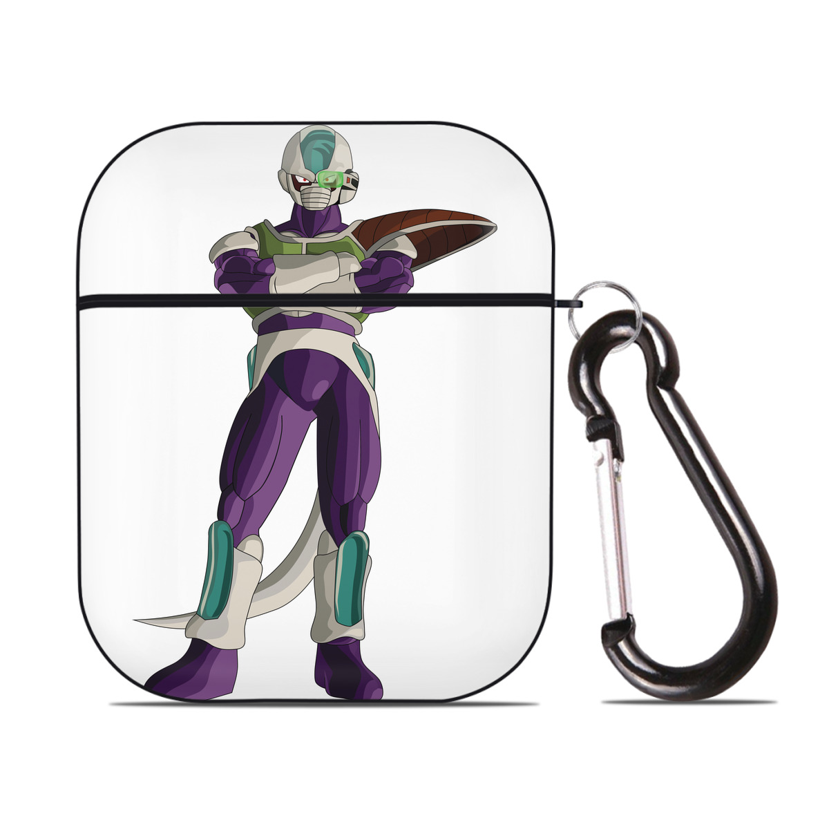 （画像用） ドラゴンボール フリーザ DRAGON BALL Frieza AirPods 第2世代保護ケース ハードシェル ブラック 耐衝撃・防指紋・カラビナ付き