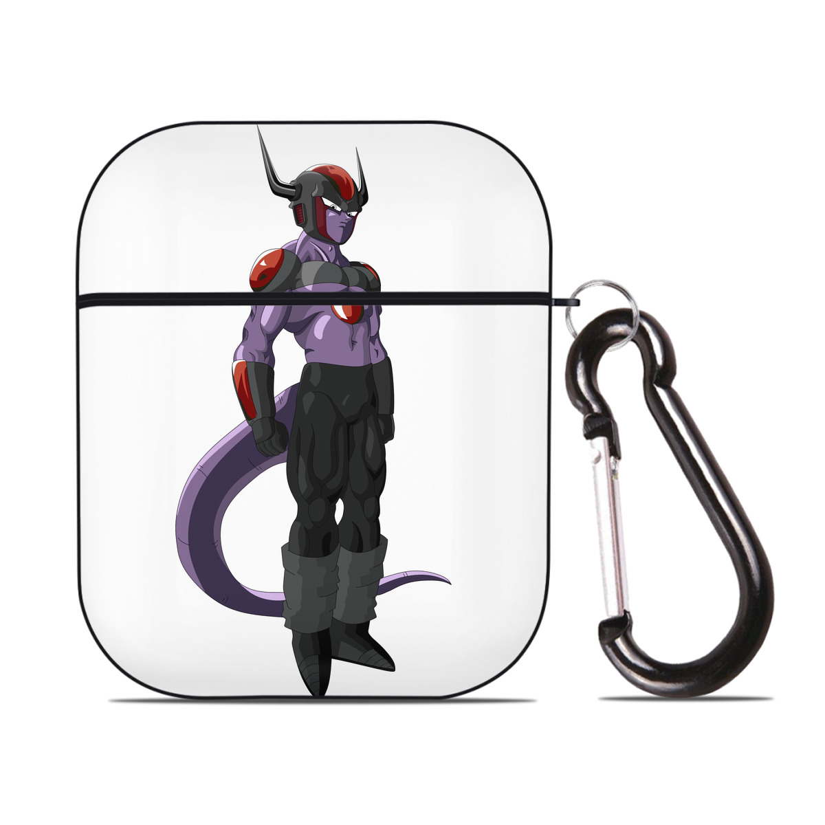 （画像用） ドラゴンボール フリーザ DRAGON BALL Frieza AirPods 第2世代保護ケース ハードシェル ブラック 耐衝撃・防指紋・カラビナ付き