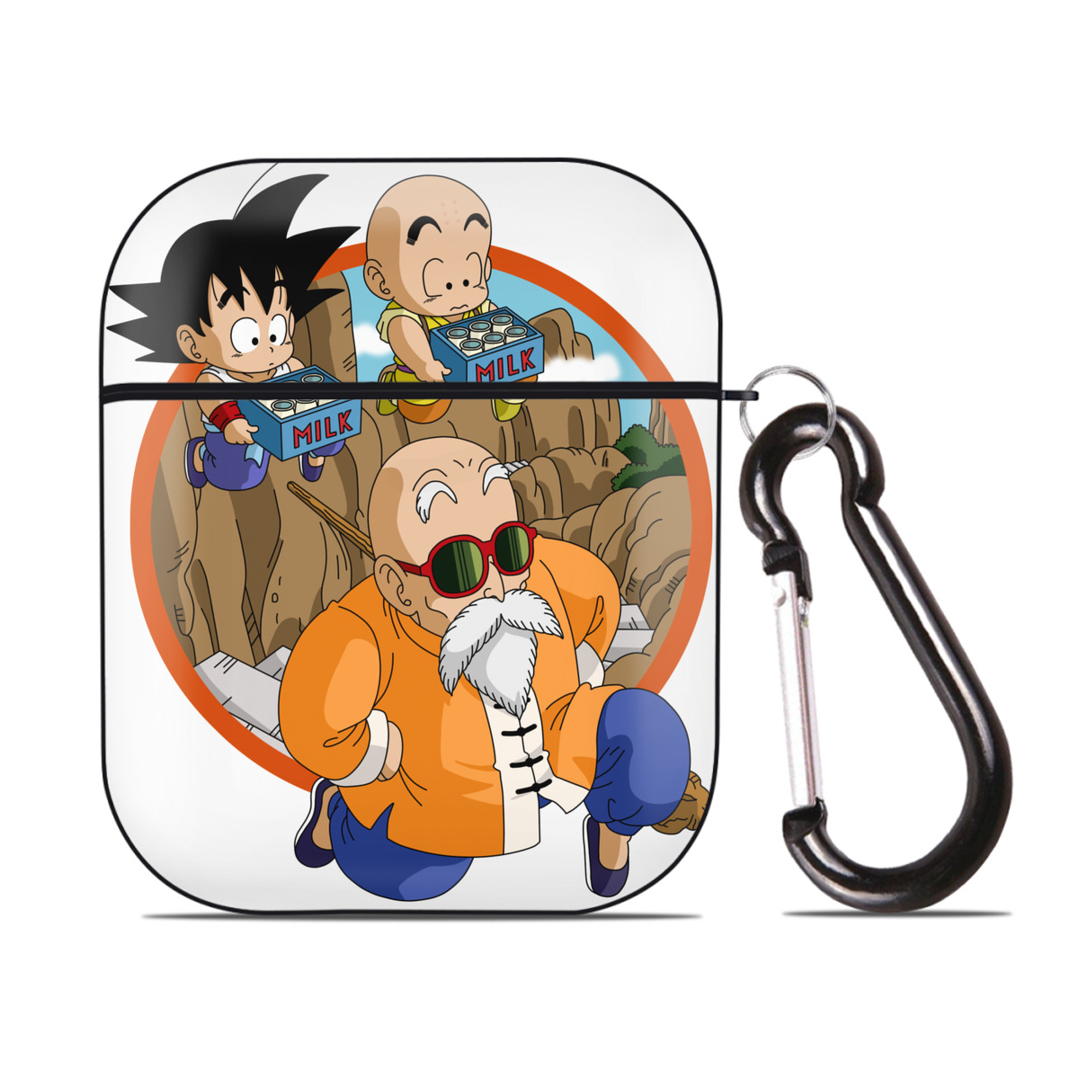 （画像用） ドラゴンボール 亀仙人（かめせんにん） DRAGON BALL Master Roshi Kame Sennin AirPods 第2世代保護ケース ハードシェル ブラック 耐衝撃・防指紋・カラビナ付き