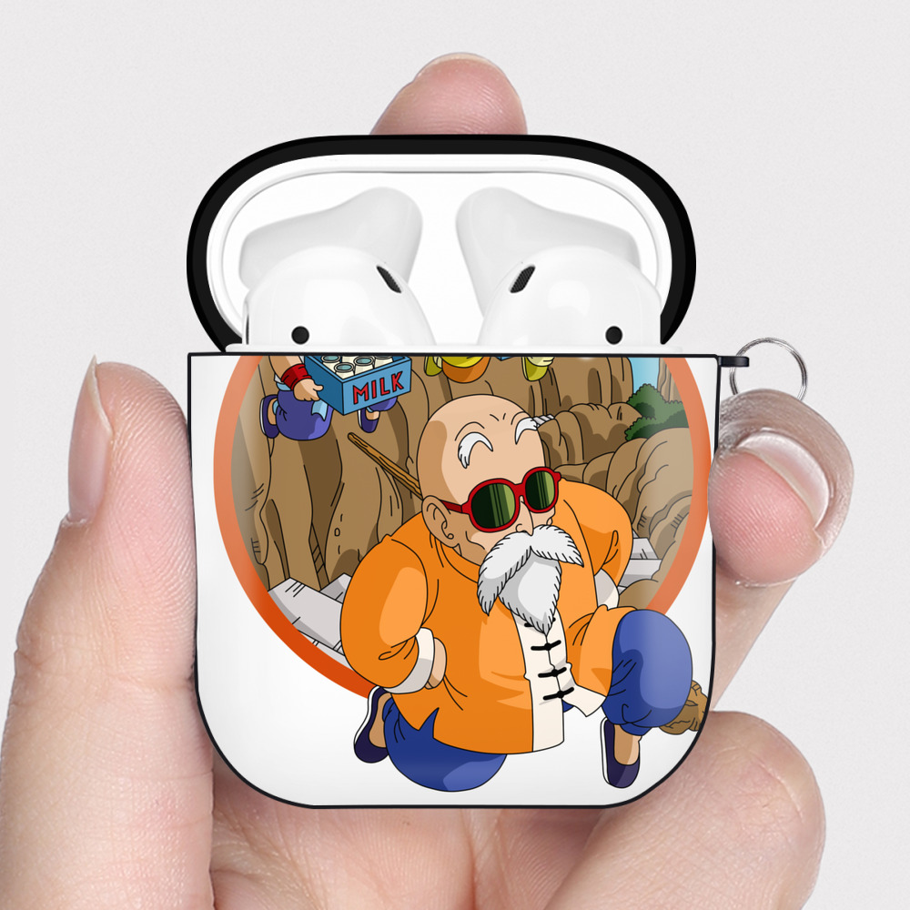 （画像用） ドラゴンボール 亀仙人（かめせんにん） DRAGON BALL Master Roshi Kame Sennin AirPods 第2世代保護ケース ハードシェル ブラック 耐衝撃・防指紋・カラビナ付き