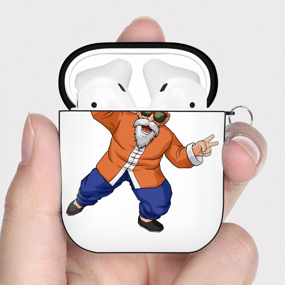 （画像用） ドラゴンボール 亀仙人（かめせんにん） DRAGON BALL Master Roshi Kame Sennin AirPods 第2世代保護ケース ハードシェル ブラック 耐衝撃・防指紋・カラビナ付き