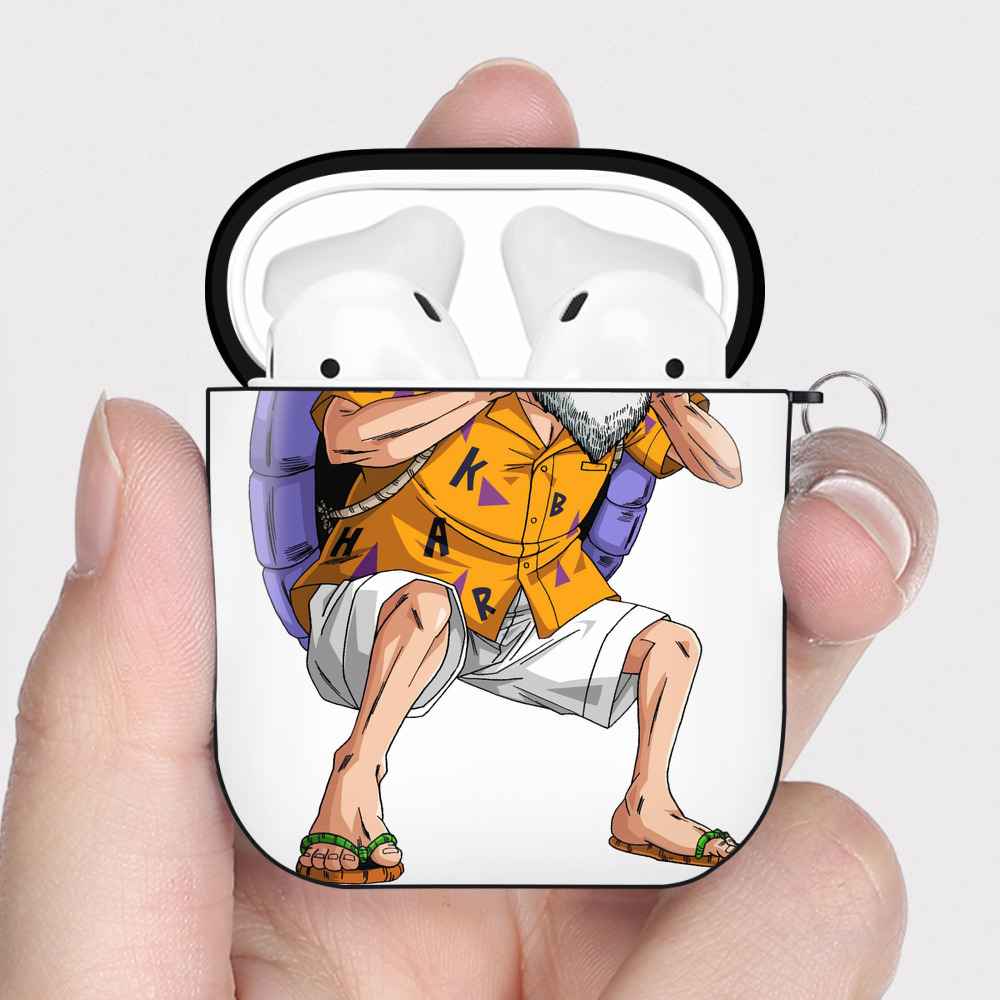 （画像用） ドラゴンボール 亀仙人（かめせんにん） DRAGON BALL Master Roshi Kame Sennin AirPods 第2世代保護ケース ハードシェル ブラック 耐衝撃・防指紋・カラビナ付き
