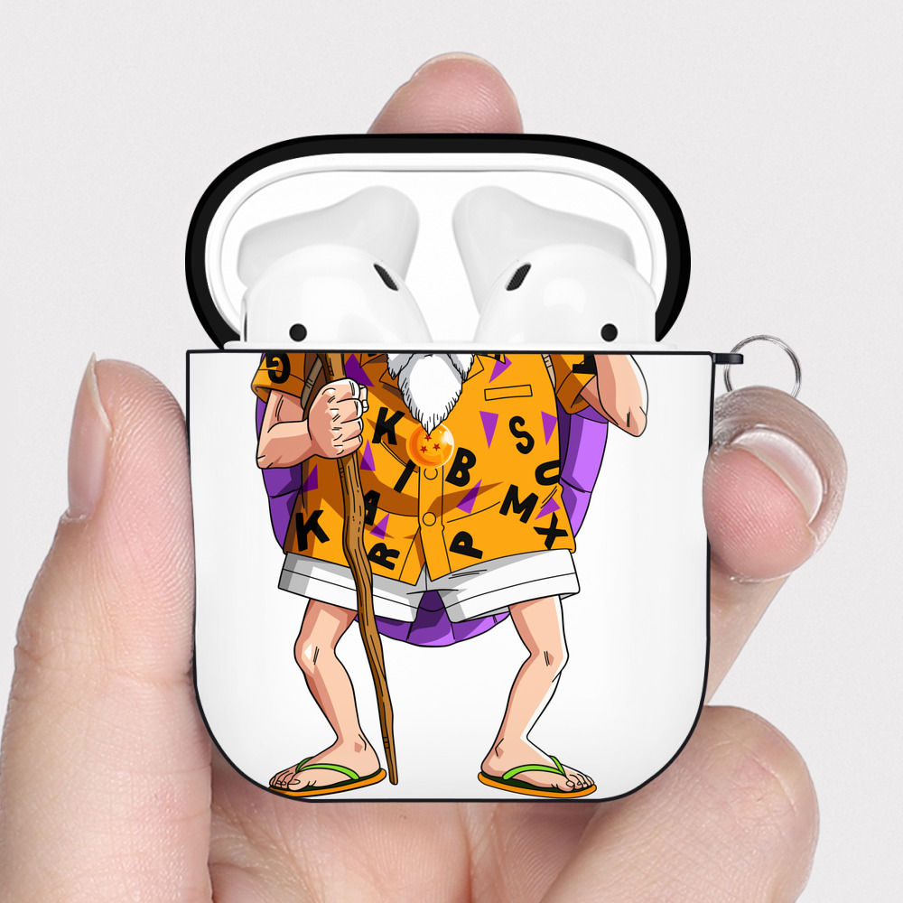 （画像用） ドラゴンボール 亀仙人（かめせんにん） DRAGON BALL Master Roshi Kame Sennin AirPods 第2世代保護ケース ハードシェル ブラック 耐衝撃・防指紋・カラビナ付き