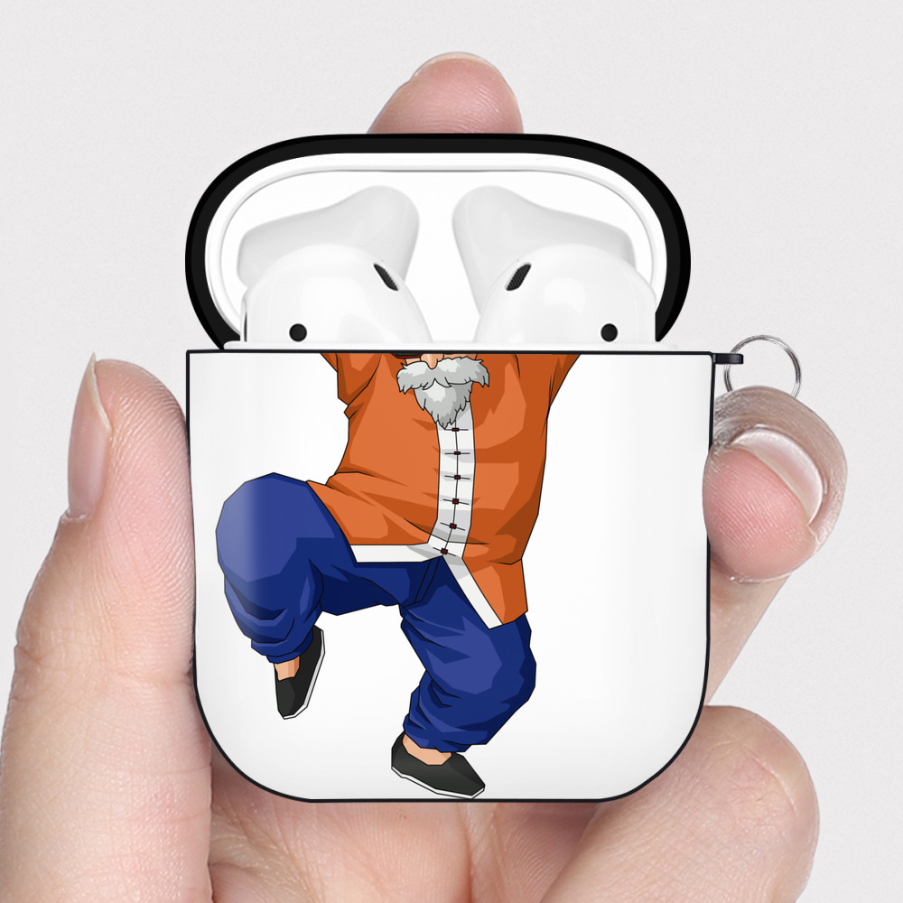 （画像用） ドラゴンボール 亀仙人（かめせんにん） DRAGON BALL Master Roshi Kame Sennin AirPods 第2世代保護ケース ハードシェル ブラック 耐衝撃・防指紋・カラビナ付き