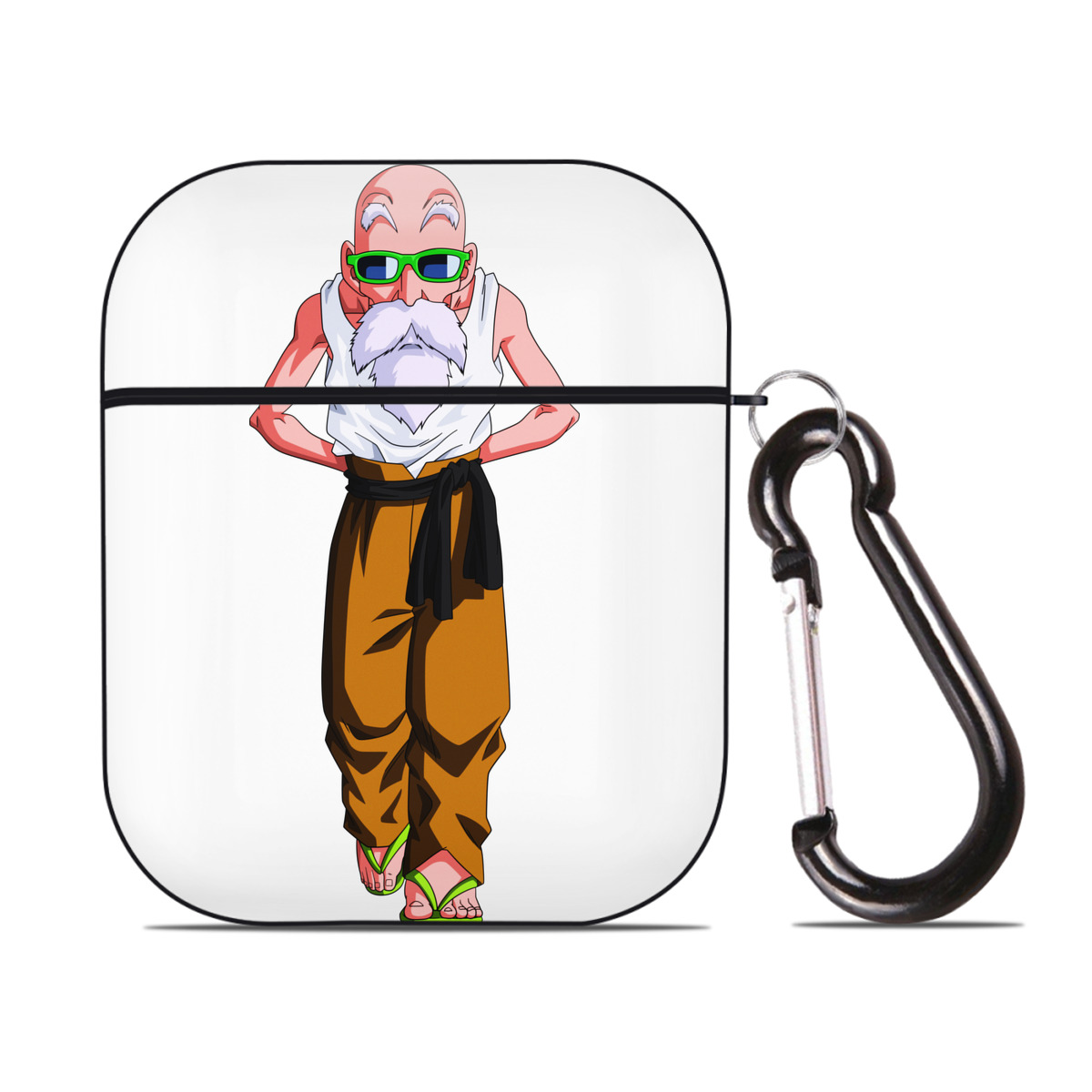 （画像用） ドラゴンボール 亀仙人（かめせんにん） DRAGON BALL Master Roshi Kame Sennin AirPods 第2世代保護ケース ハードシェル ブラック 耐衝撃・防指紋・カラビナ付き