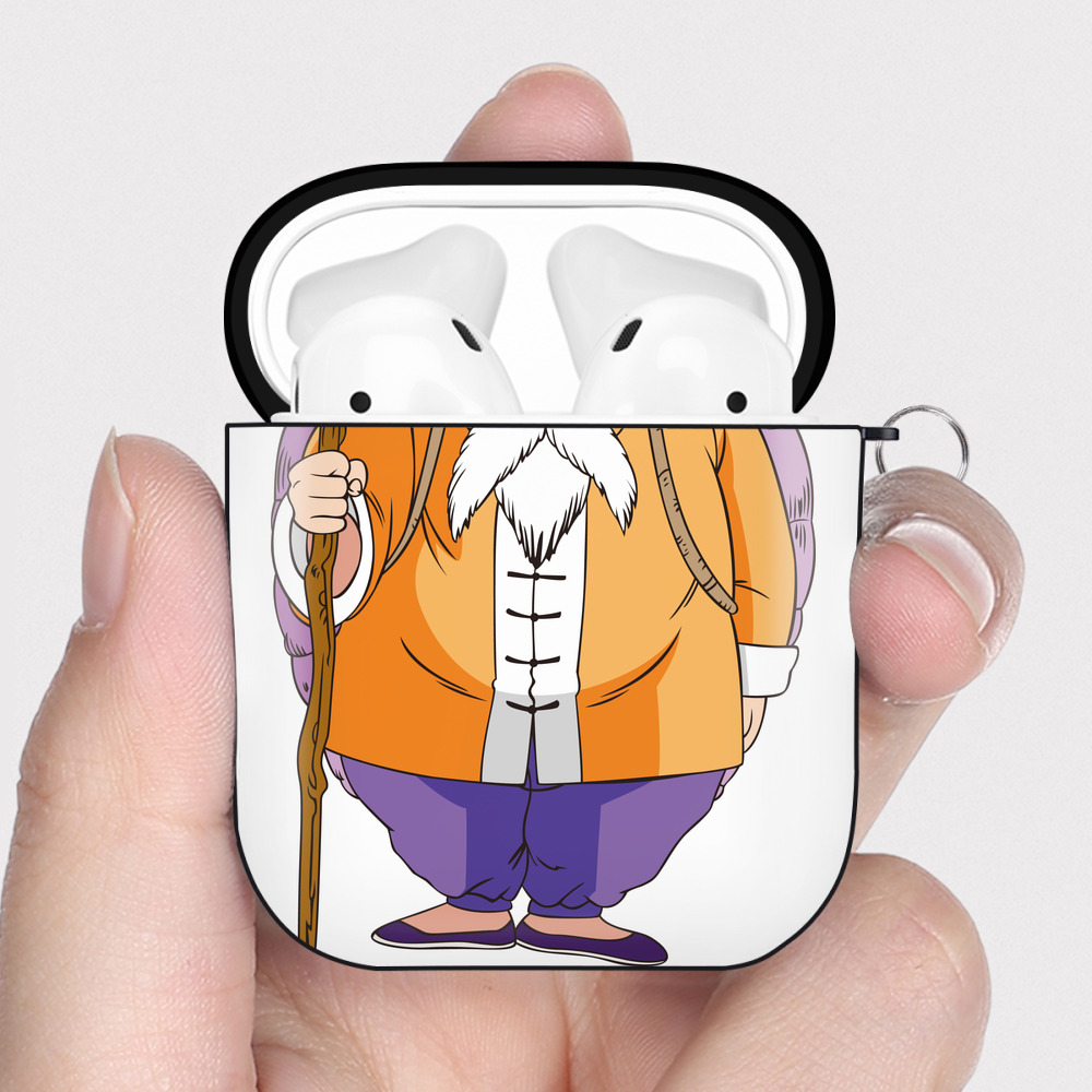 （画像用） ドラゴンボール 亀仙人（かめせんにん） DRAGON BALL Master Roshi Kame Sennin AirPods 第2世代保護ケース ハードシェル ブラック 耐衝撃・防指紋・カラビナ付き