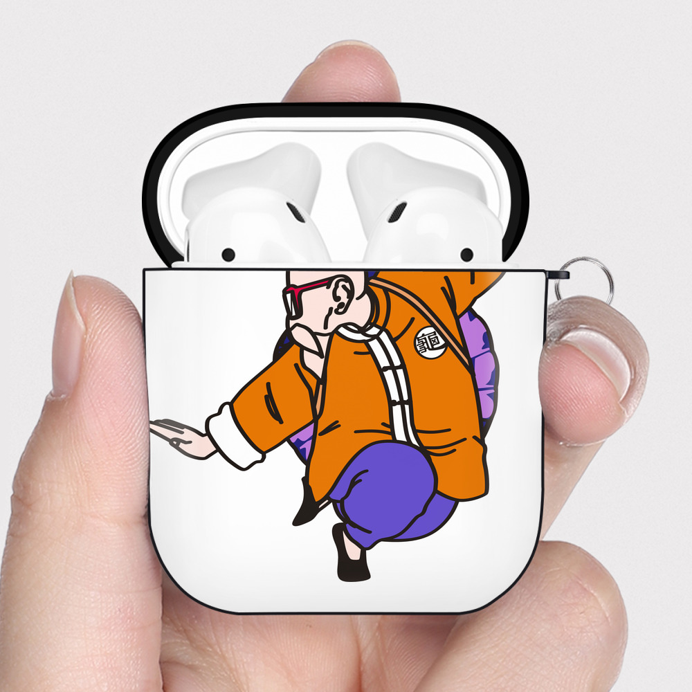 （画像用） ドラゴンボール 亀仙人（かめせんにん） DRAGON BALL Master Roshi Kame Sennin AirPods 第2世代保護ケース ハードシェル ブラック 耐衝撃・防指紋・カラビナ付き