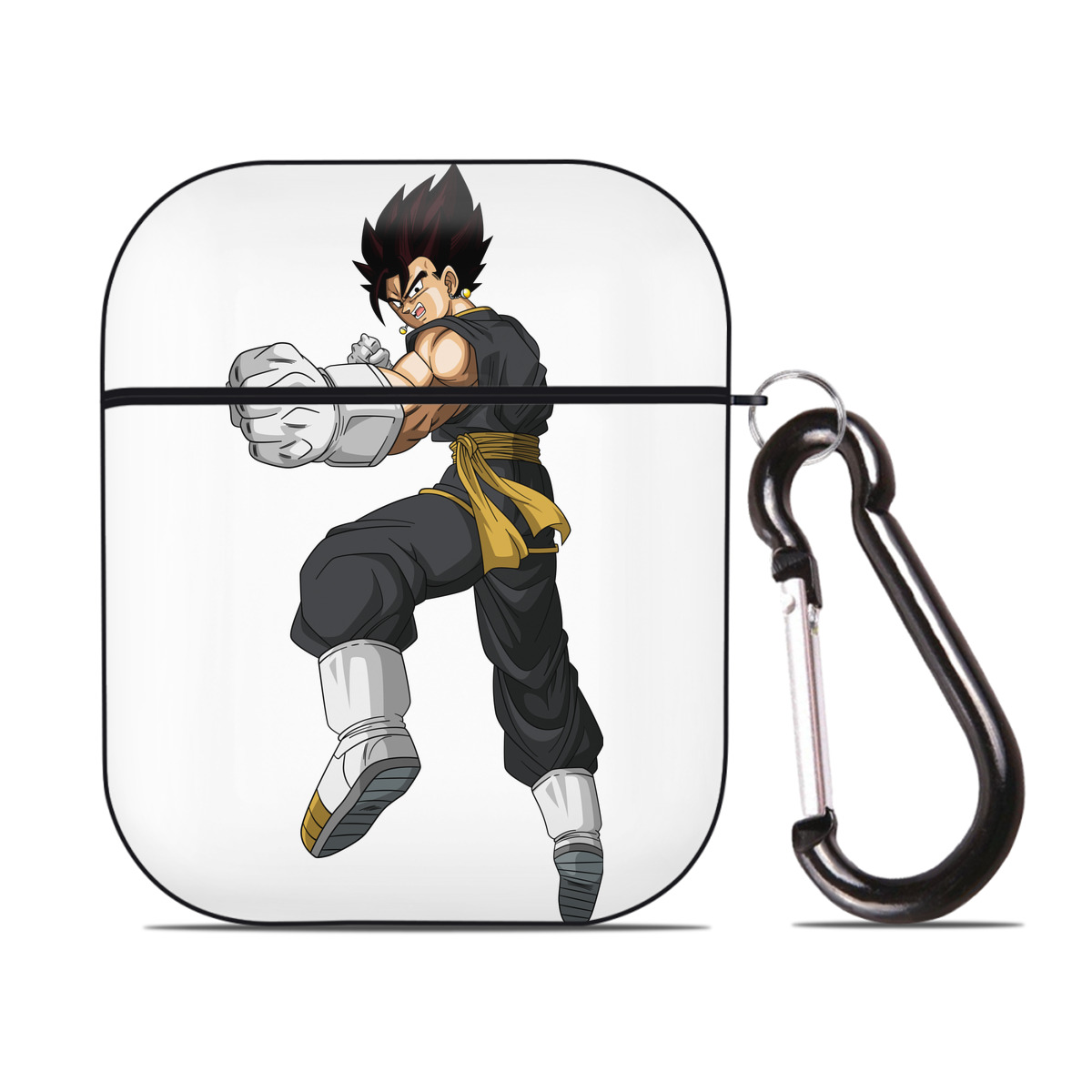 （画像用） ドラゴンボール ベジット DRAGON BALL Vegetto AirPods 第2世代保護ケース ハードシェル ブラック 耐衝撃・防指紋・カラビナ付き