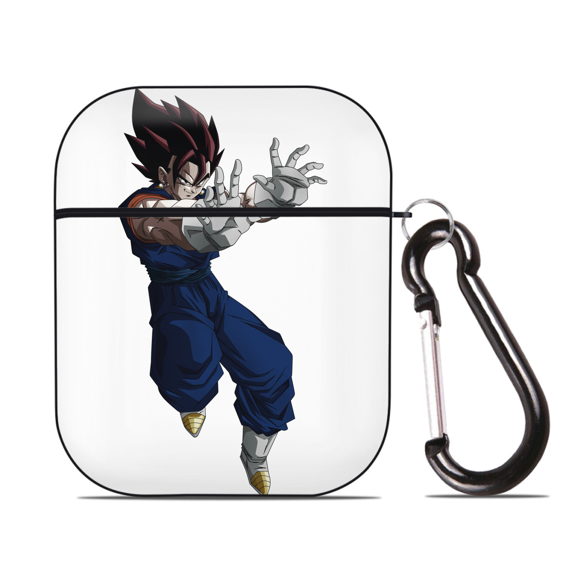 （画像用） ドラゴンボール ベジット DRAGON BALL Vegetto AirPods 第2世代保護ケース ハードシェル ブラック 耐衝撃・防指紋・カラビナ付き