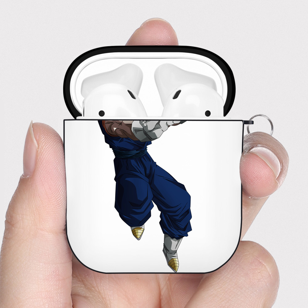 （画像用） ドラゴンボール ベジット DRAGON BALL Vegetto AirPods 第2世代保護ケース ハードシェル ブラック 耐衝撃・防指紋・カラビナ付き