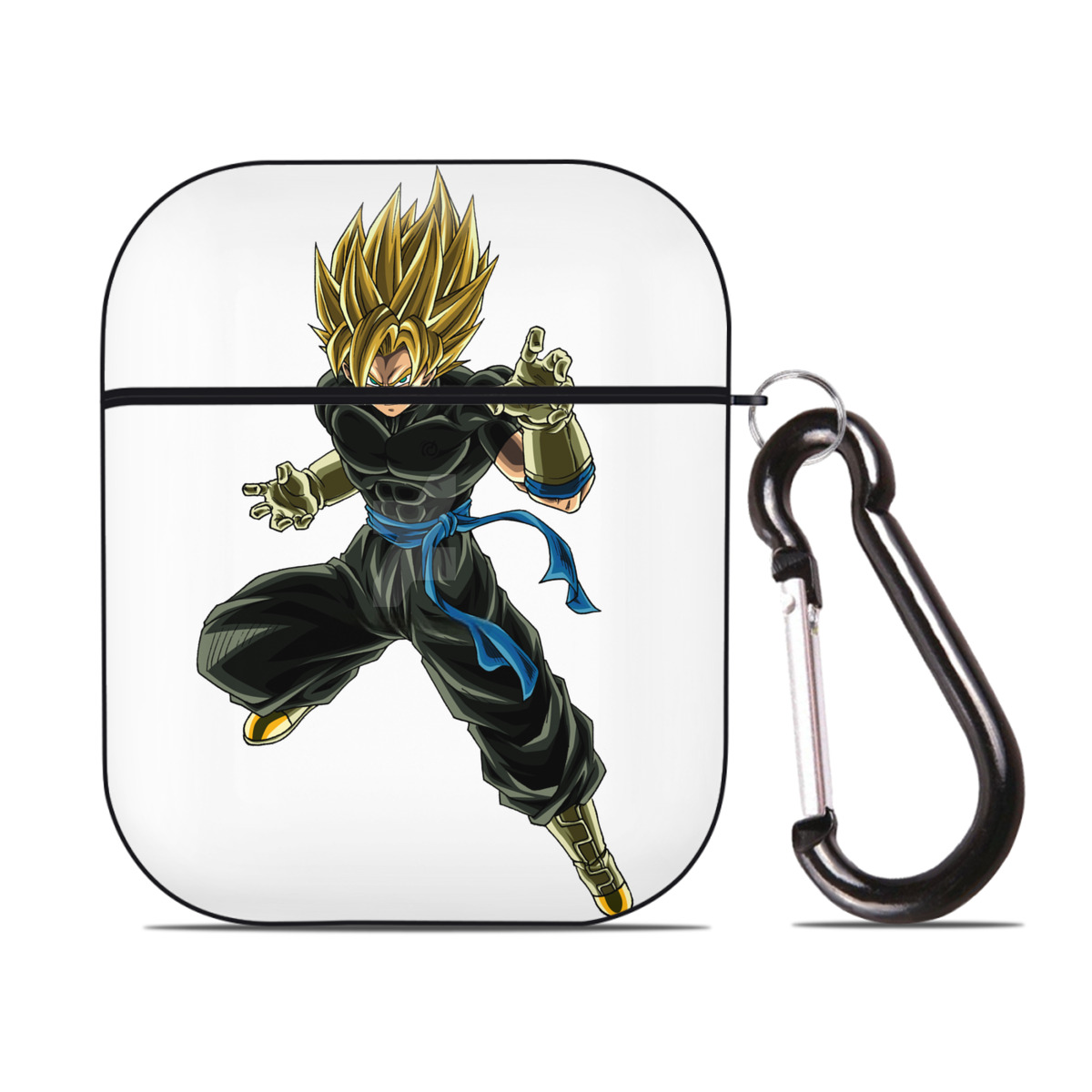 （画像用） ドラゴンボール ベジット DRAGON BALL Vegetto AirPods 第2世代保護ケース ハードシェル ブラック 耐衝撃・防指紋・カラビナ付き